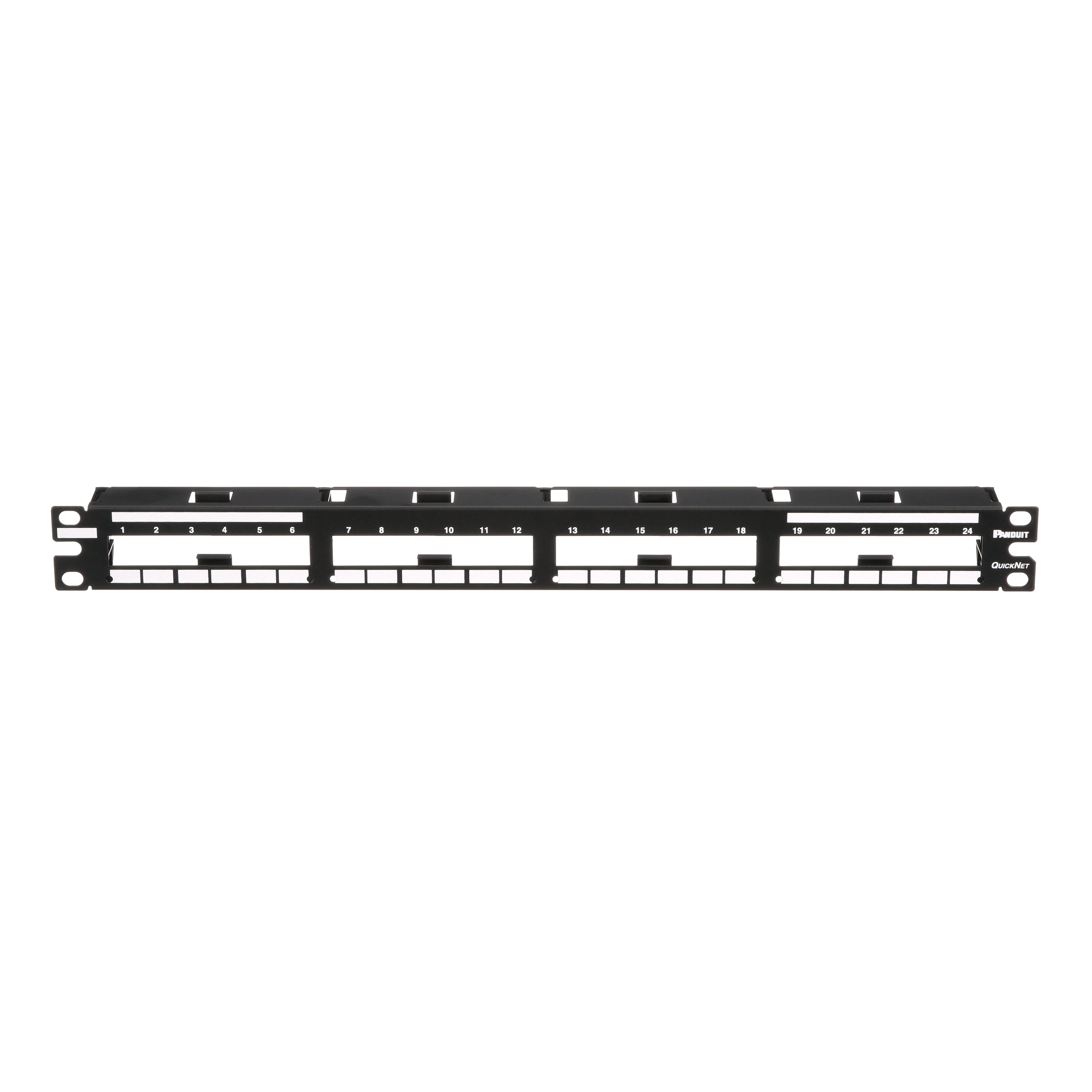 QuickNet™ Yama Paneli, 24 Port, 1 RU, Siyah