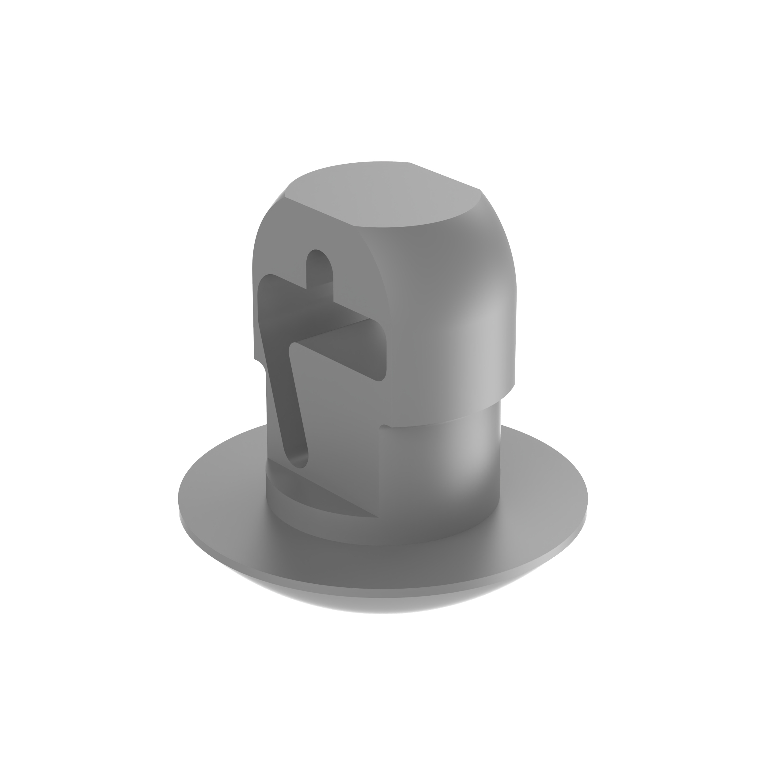 Cable Tie Mount, Gray, PA 6.6, Push Barb, 10.7x10.7mm, PK1000