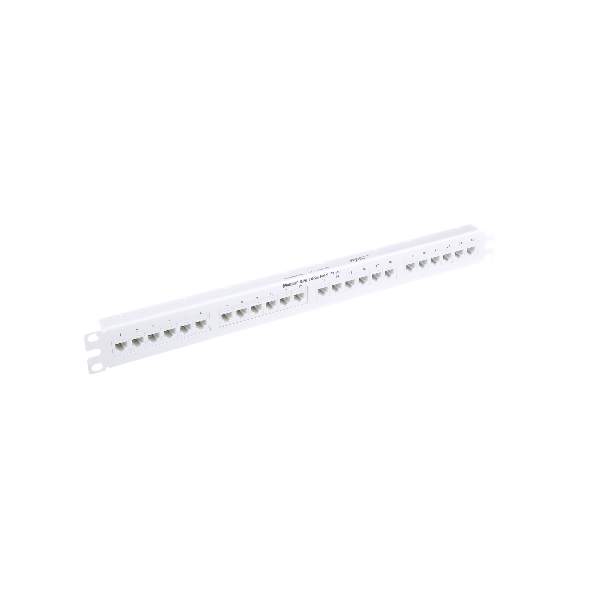 Düz Cat 6A Çıkış Paneli 24 Port, 1RU, Beyaz