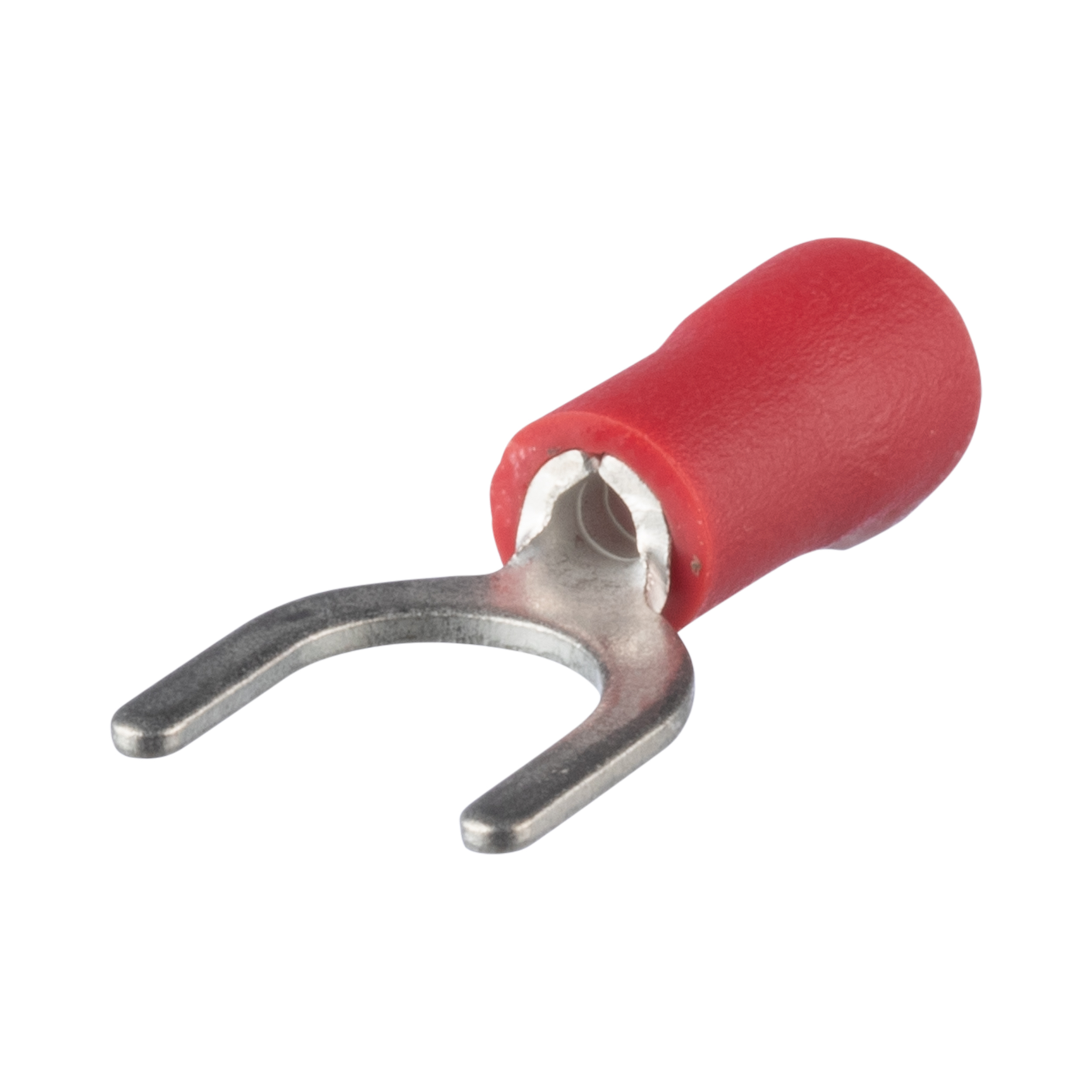 Gevşek Parça Çatalları, Kırmızı, Vinil, 6.4mm Gövde, 1.5mm², 25'li Paket