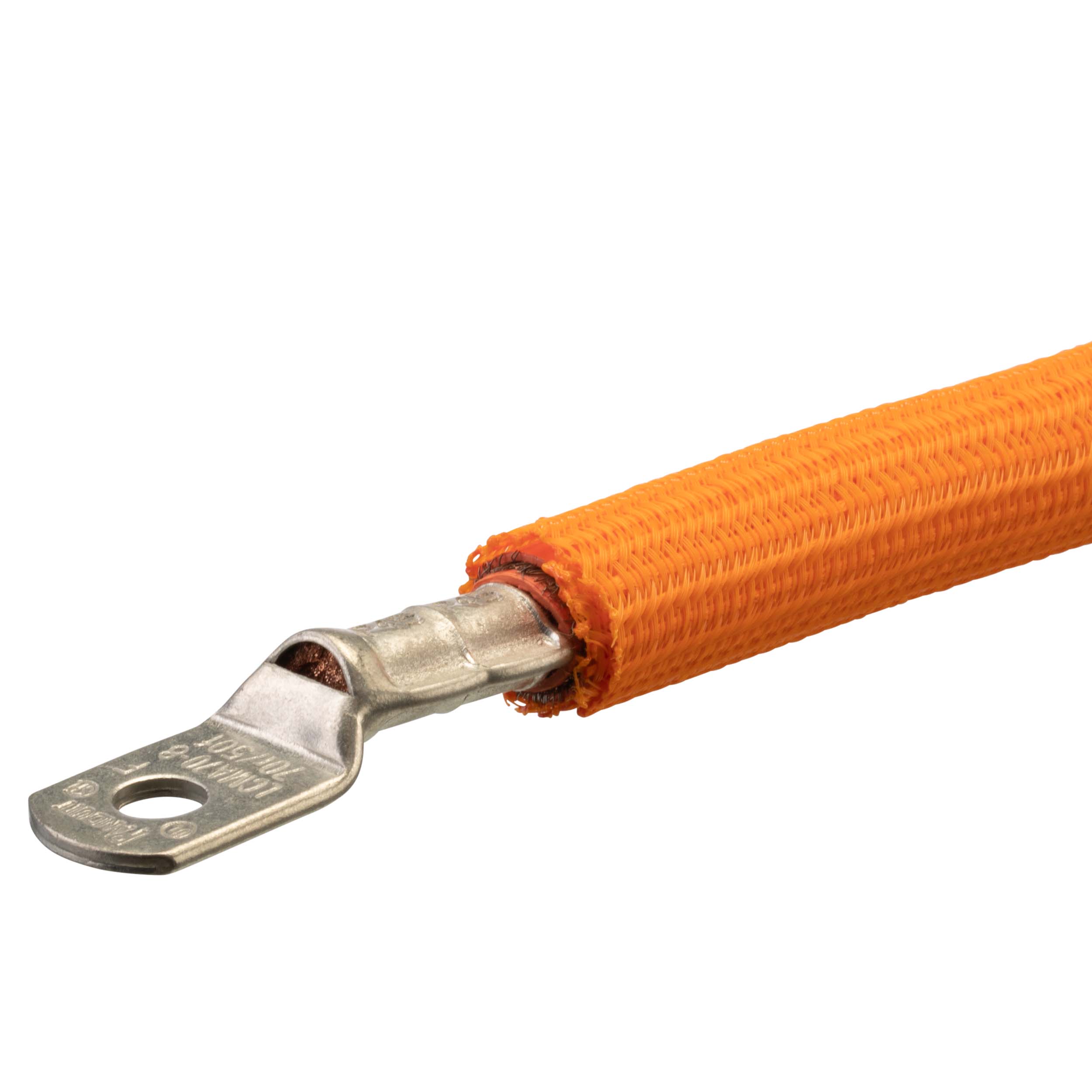 Pan-Wrap Braided Sleeving,1.50" (38.1mm) Dia, 75' (22.9m),ORG PET