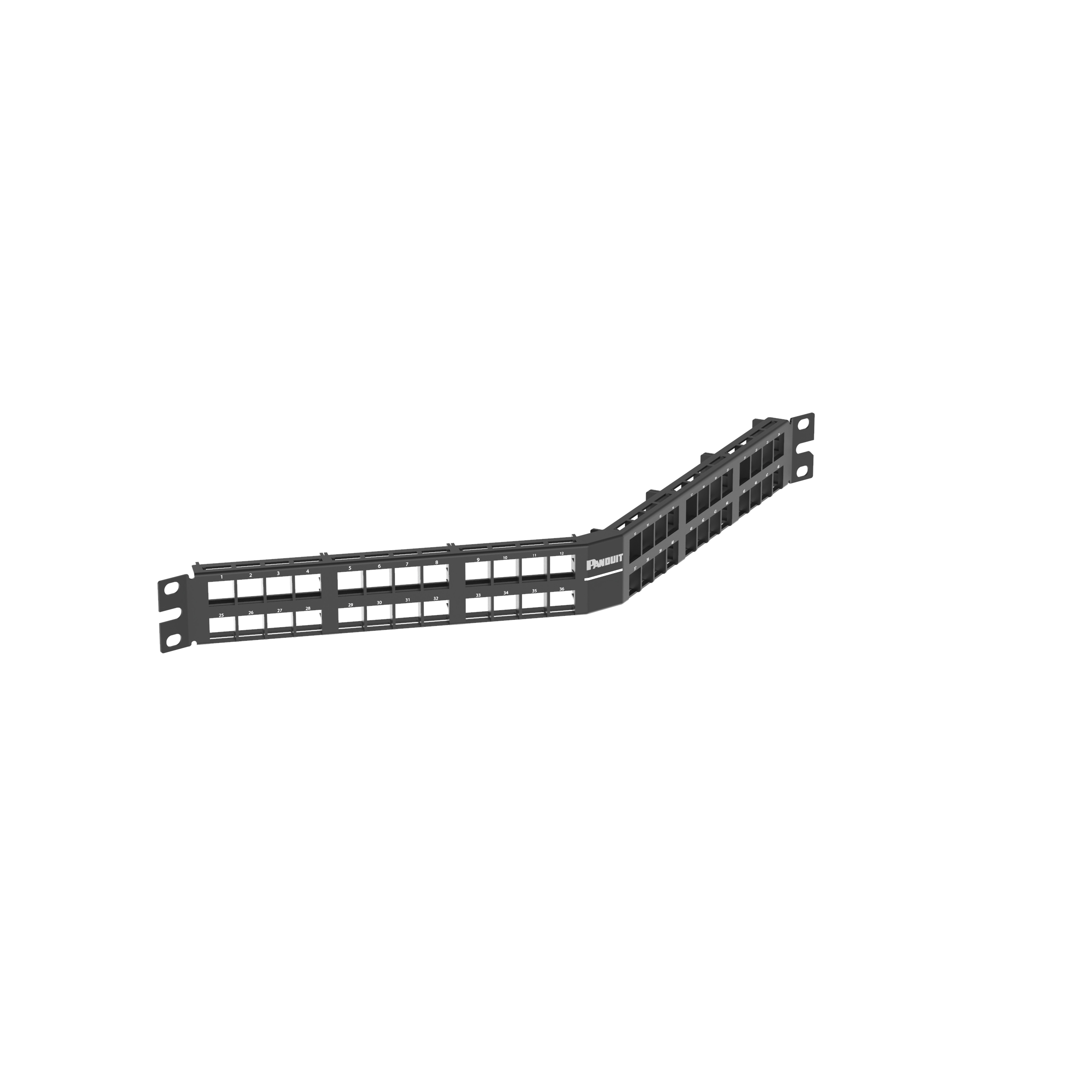 NetKey® Dik Açılı Yama Paneli, 48 port, 2 RU, BL