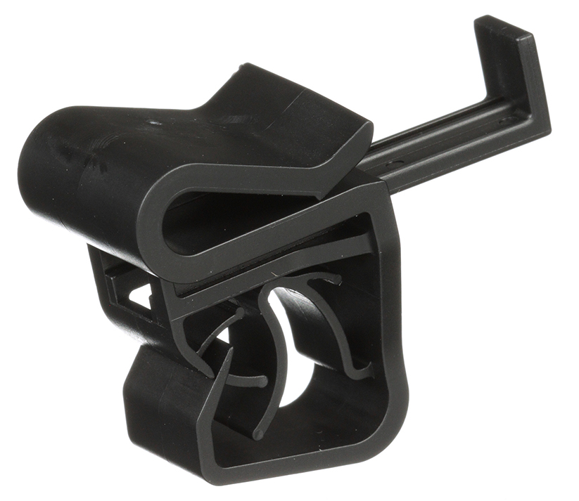 Edge Clip, Parallel, Cable Down, Black, UV Acetal, PK100