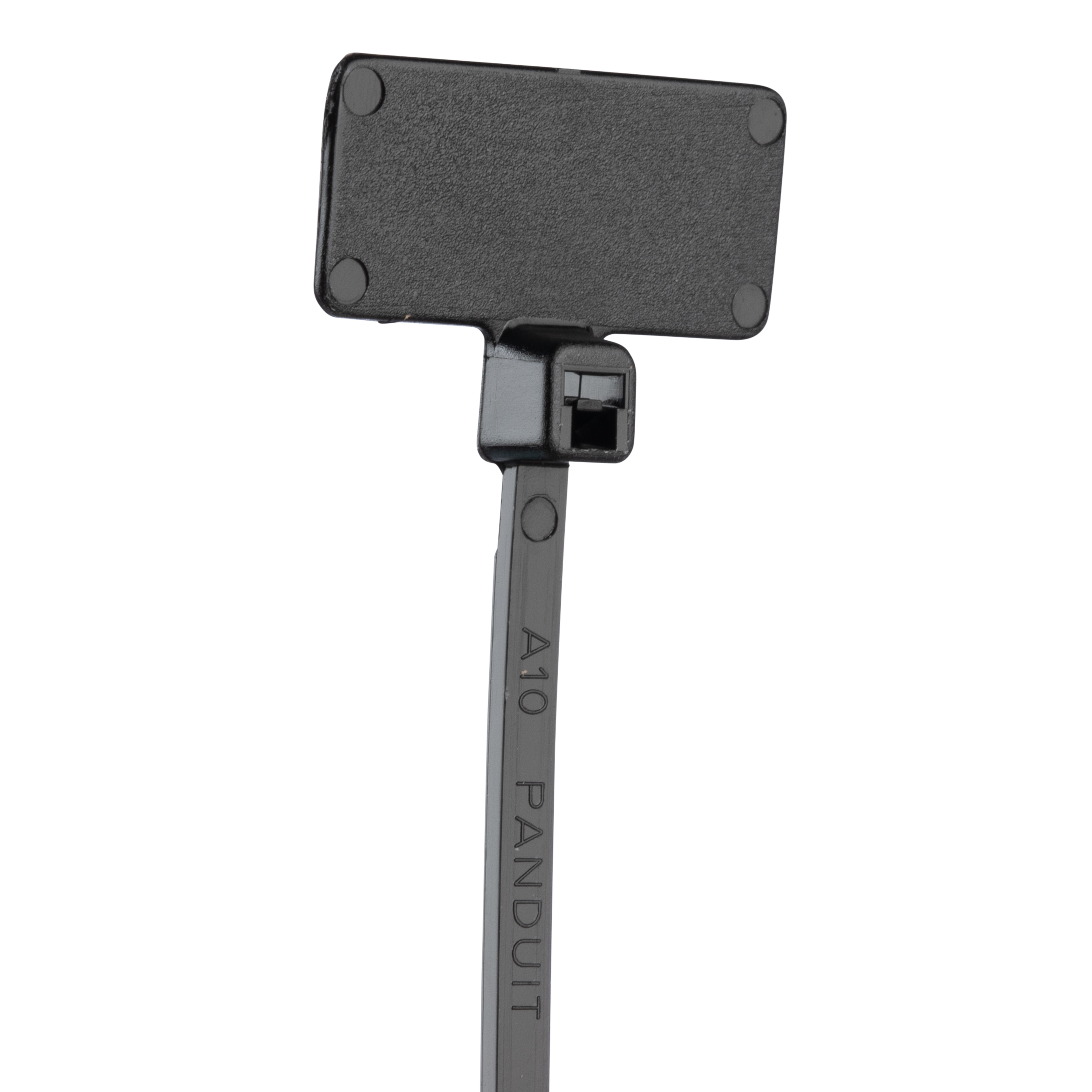 Etiketli Kablo Bağı, Bayrak 7.9x19.1, 109L, 2.5W, Hava Koşullarına Dayanıklı Naylon 6.6, Siyah, Paket 100