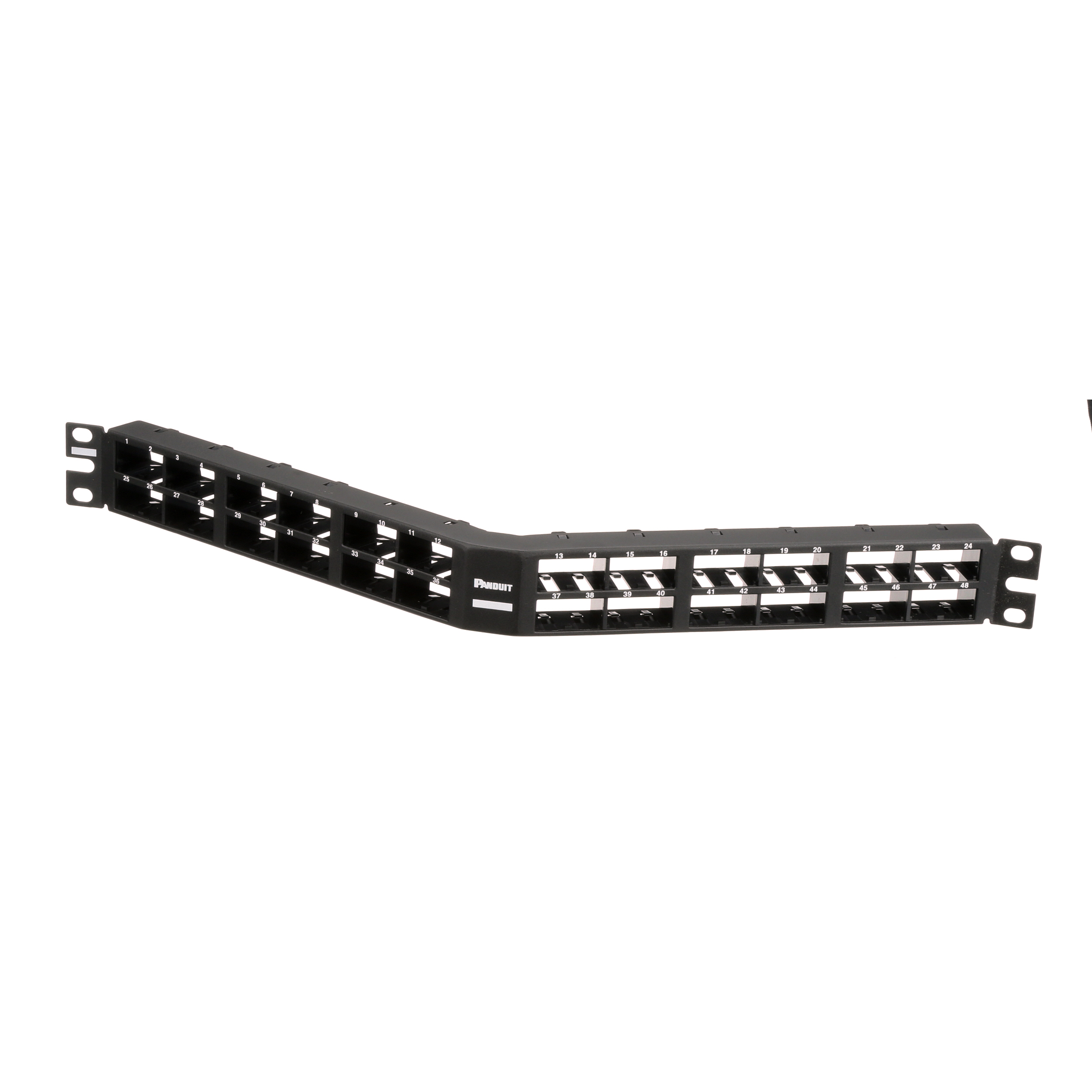 Mini-Com® Dik Açılı Yama Paneli, 48 port, 1 RU, BL