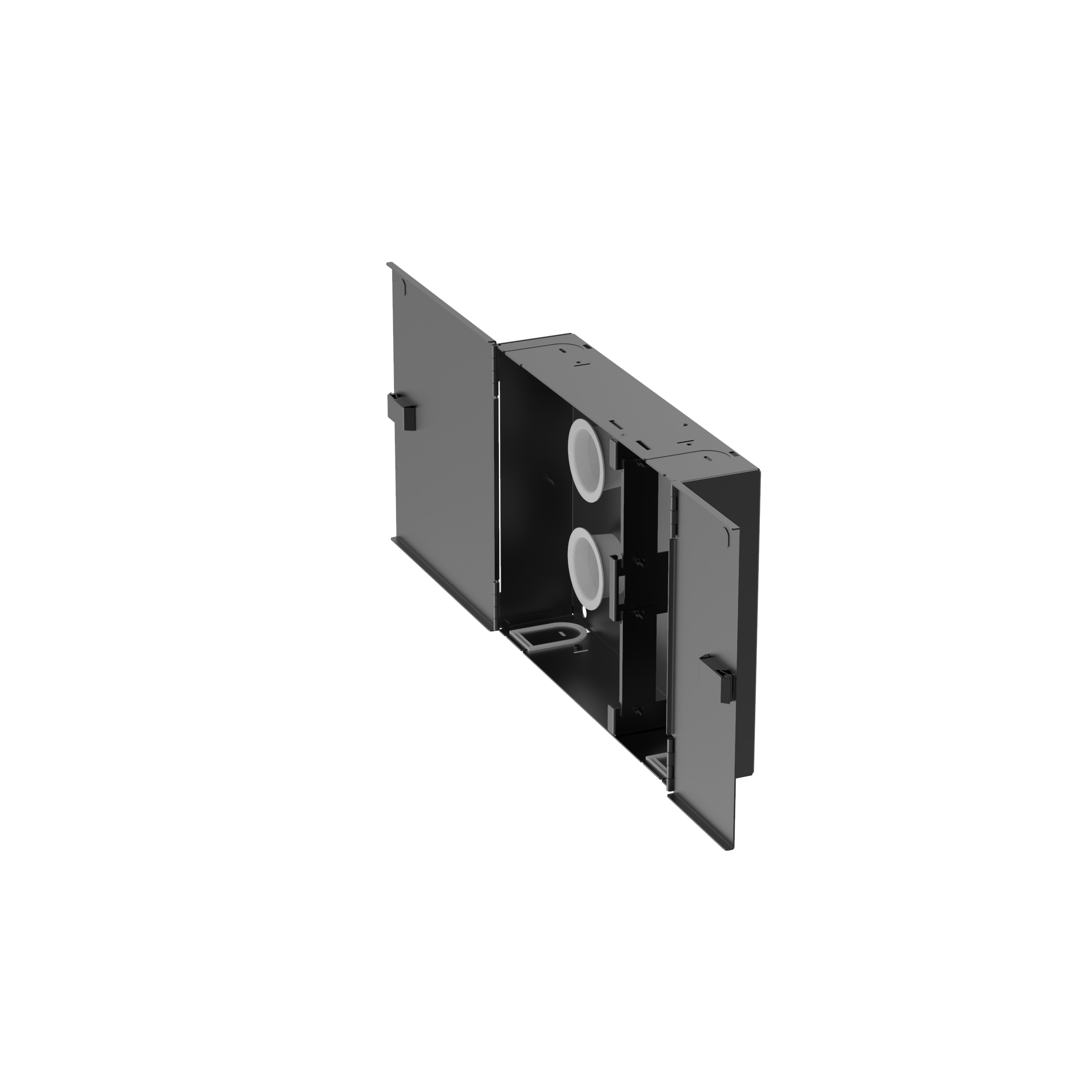 Opticom® Duvar Montajlı Fiber Kutu, Siyah, 4 FAP/Kaset Yuvası