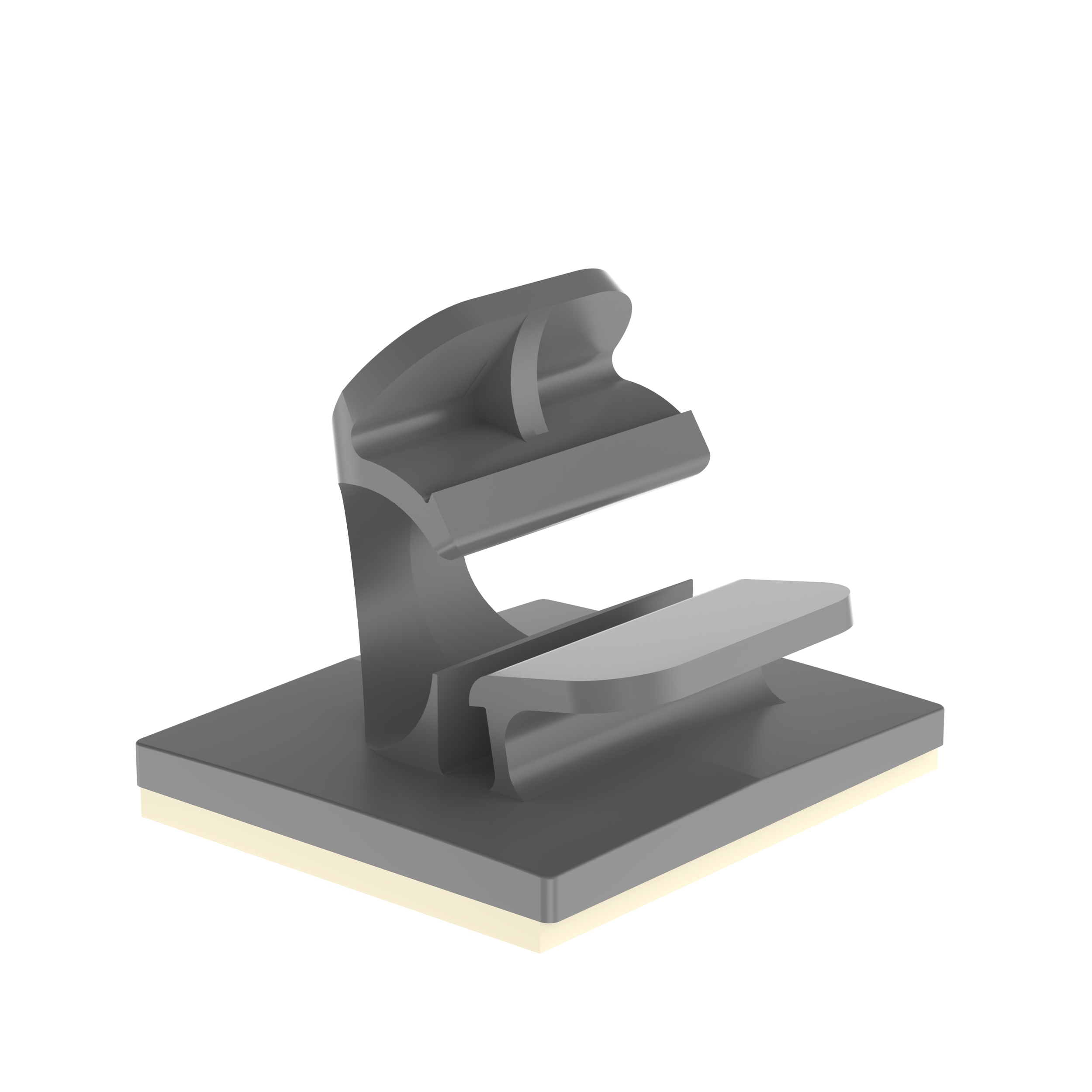 Kablo Klipsi, Gri, PA 6.6, Kauçuk Yapışkanlı, 22.4x25.4mm, 500'lü Paket