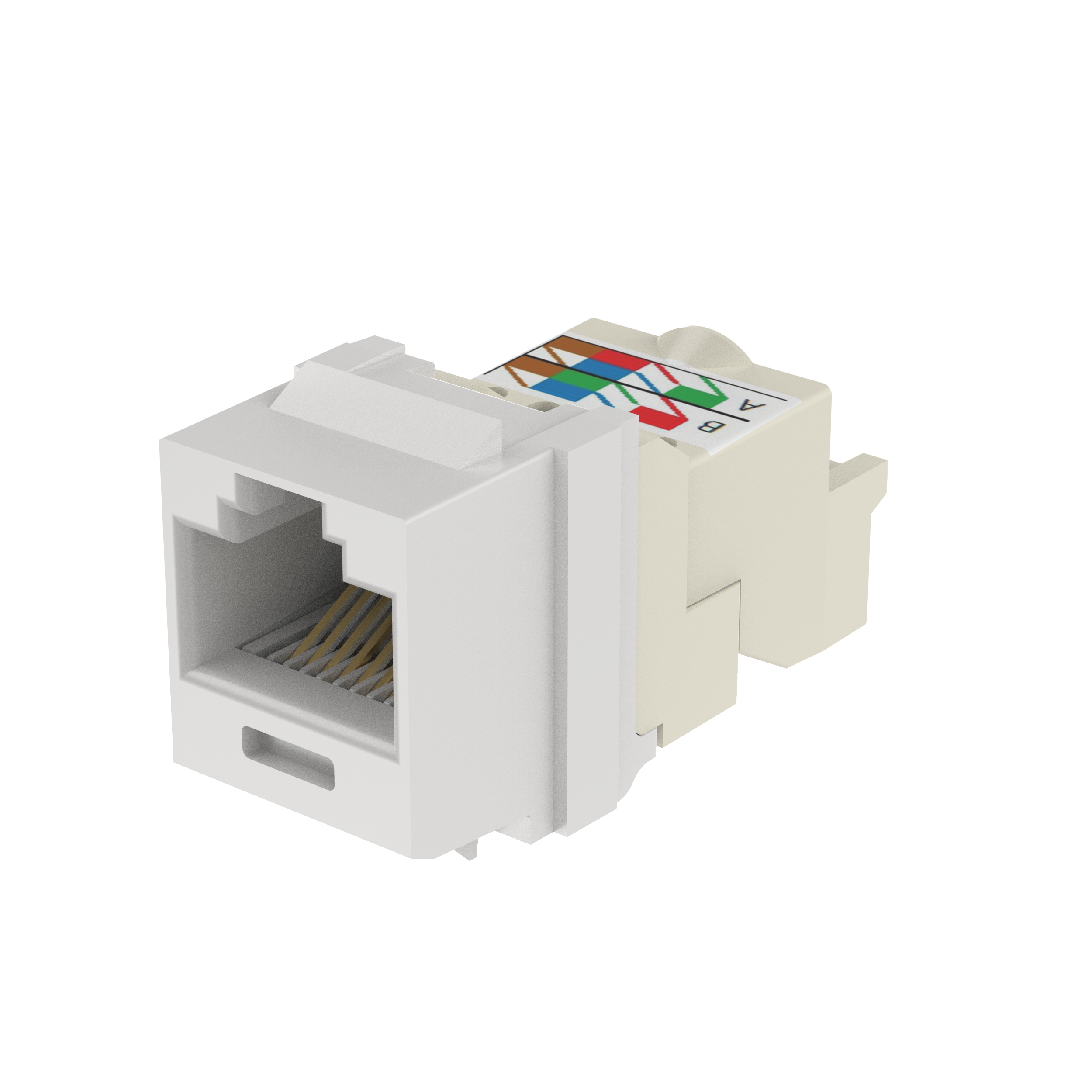UTP RJ45 Cat 6 Keystone Jack Module, White