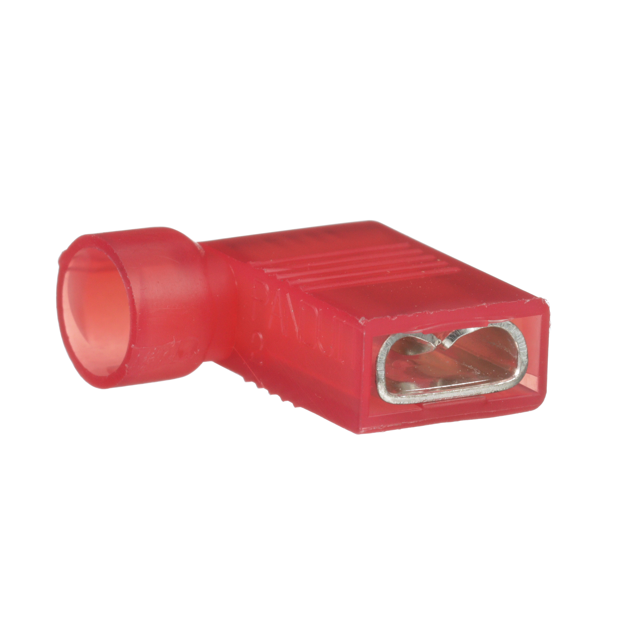 Kesici Terminal, Dik Açılı, Yalıtımlı, Kırmızı, Naylon, 0.5-1mm² Kablo, 6.3x0.8 mm Tab