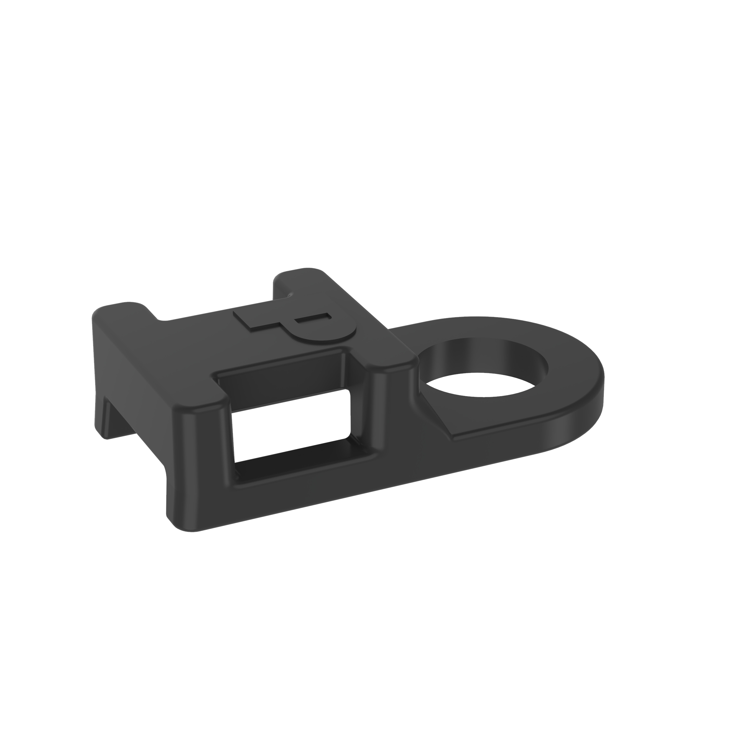 Tie Anchor Mount, Black, UV PA 6.6, 19x9.5mm, M4 Screw, PK1000