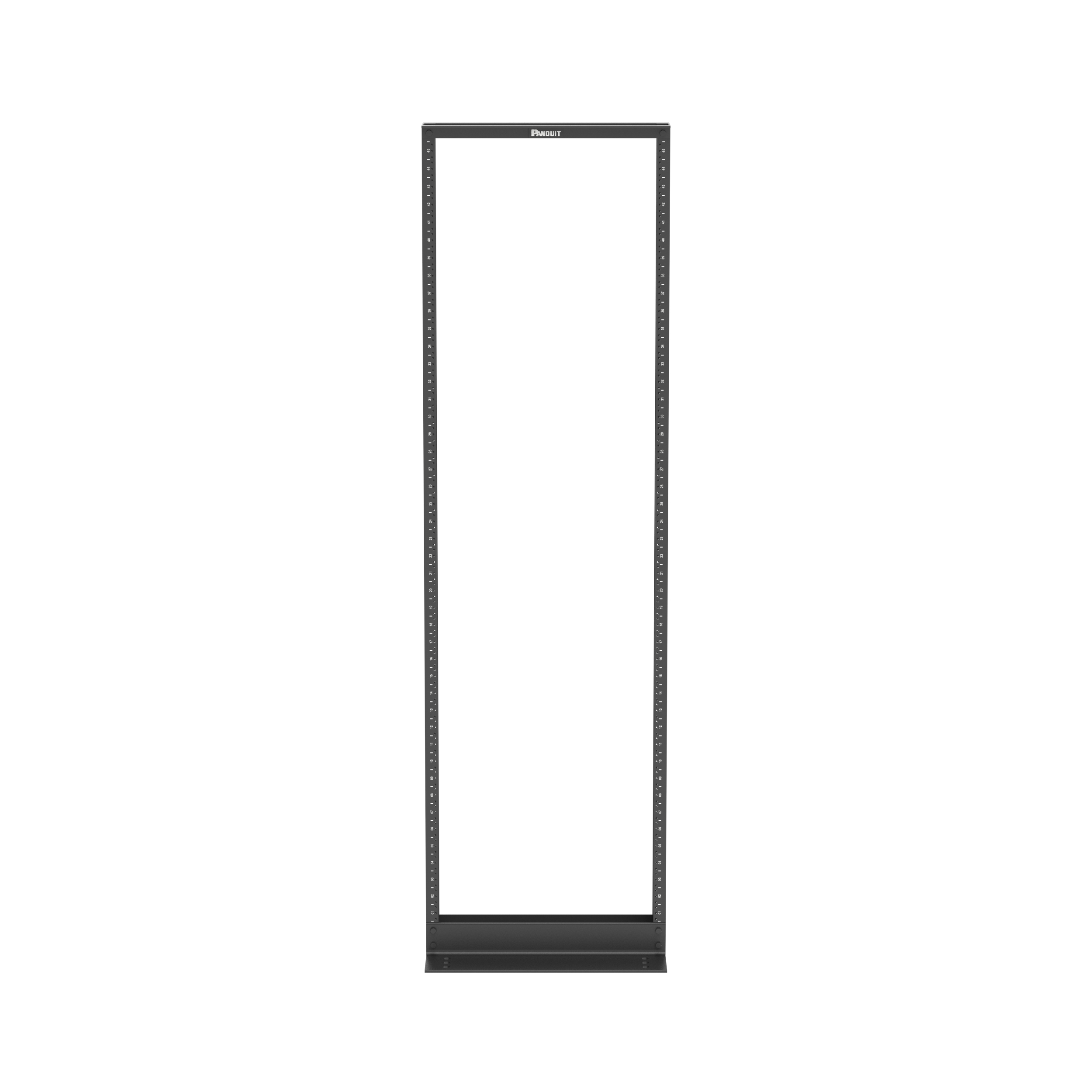 2 Post Rack, 45RU, #12-24 Dişli E-Raylar, Alüminyum, Siyah