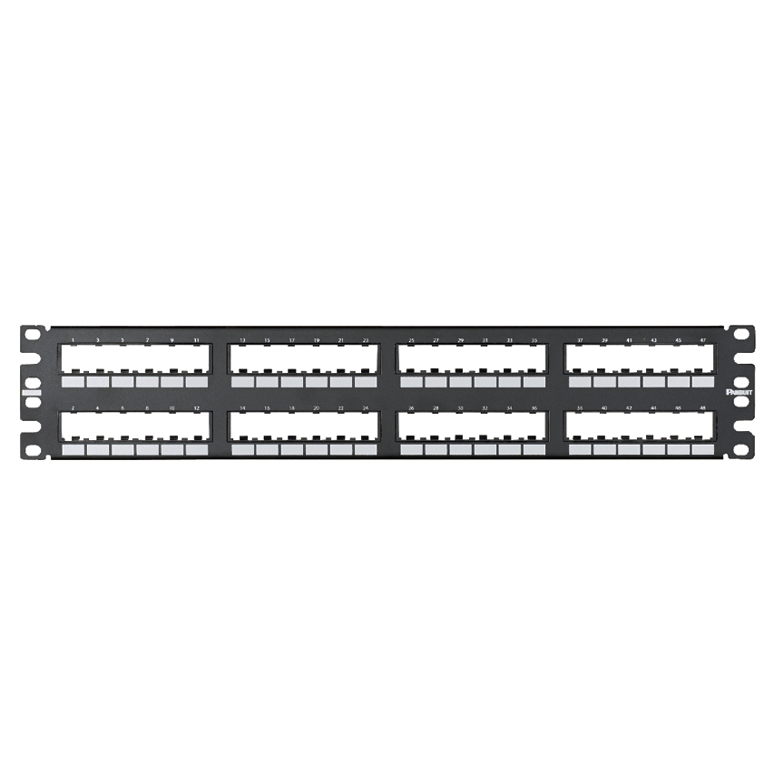 Yama Paneli, 48 Port, 2 RU, Siyah