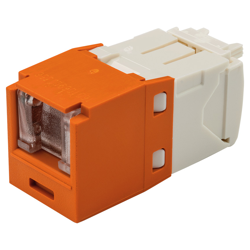 UTP RJ45 Cat 6 Shuttered TG Jack Module, Orange