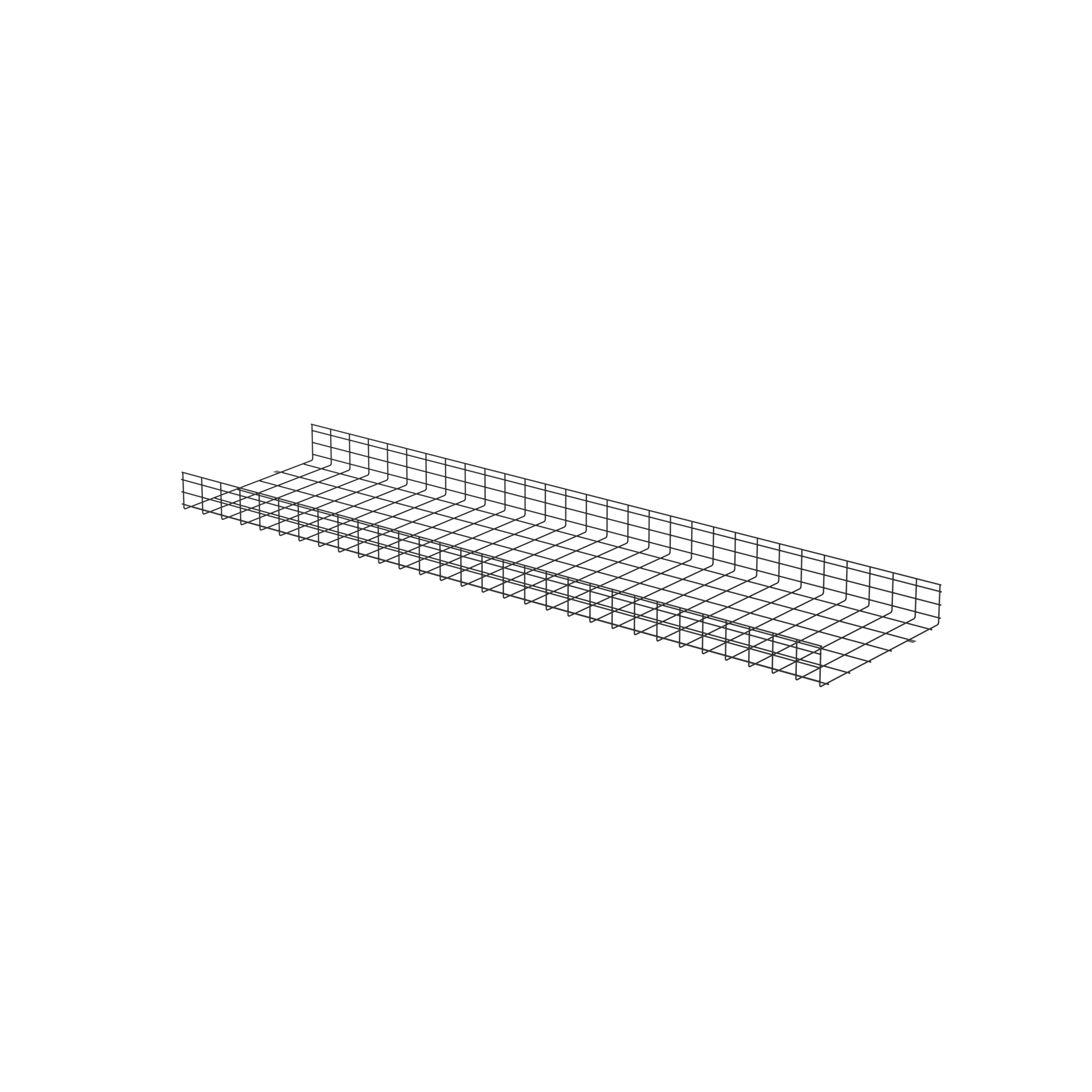 Kablo Sepeti 6" Yükseklik x 30" Genişlik, Siyah Toz Kaplamalı