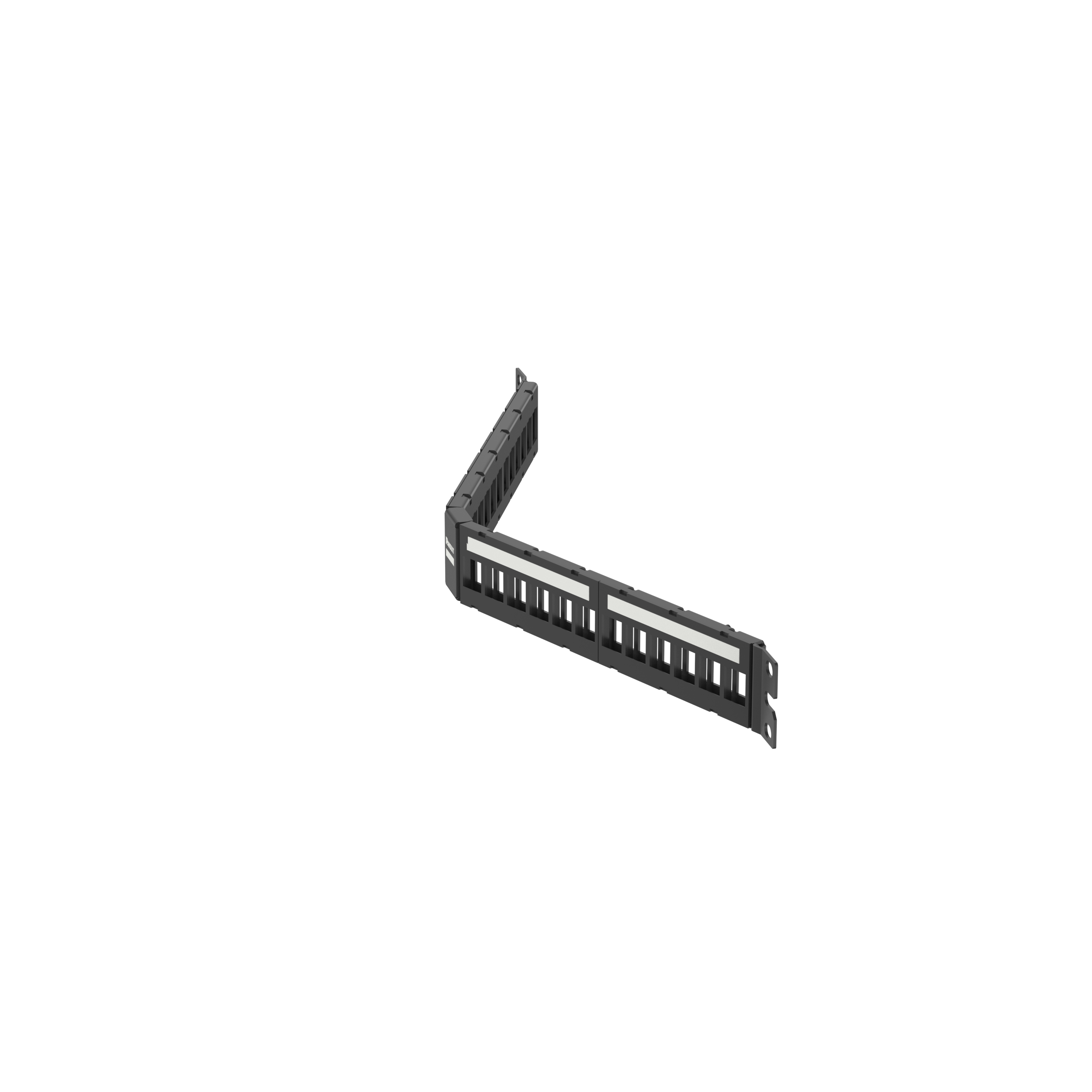 Shielded Keystone Angled 24-port Patch Panel, 1RU, Black