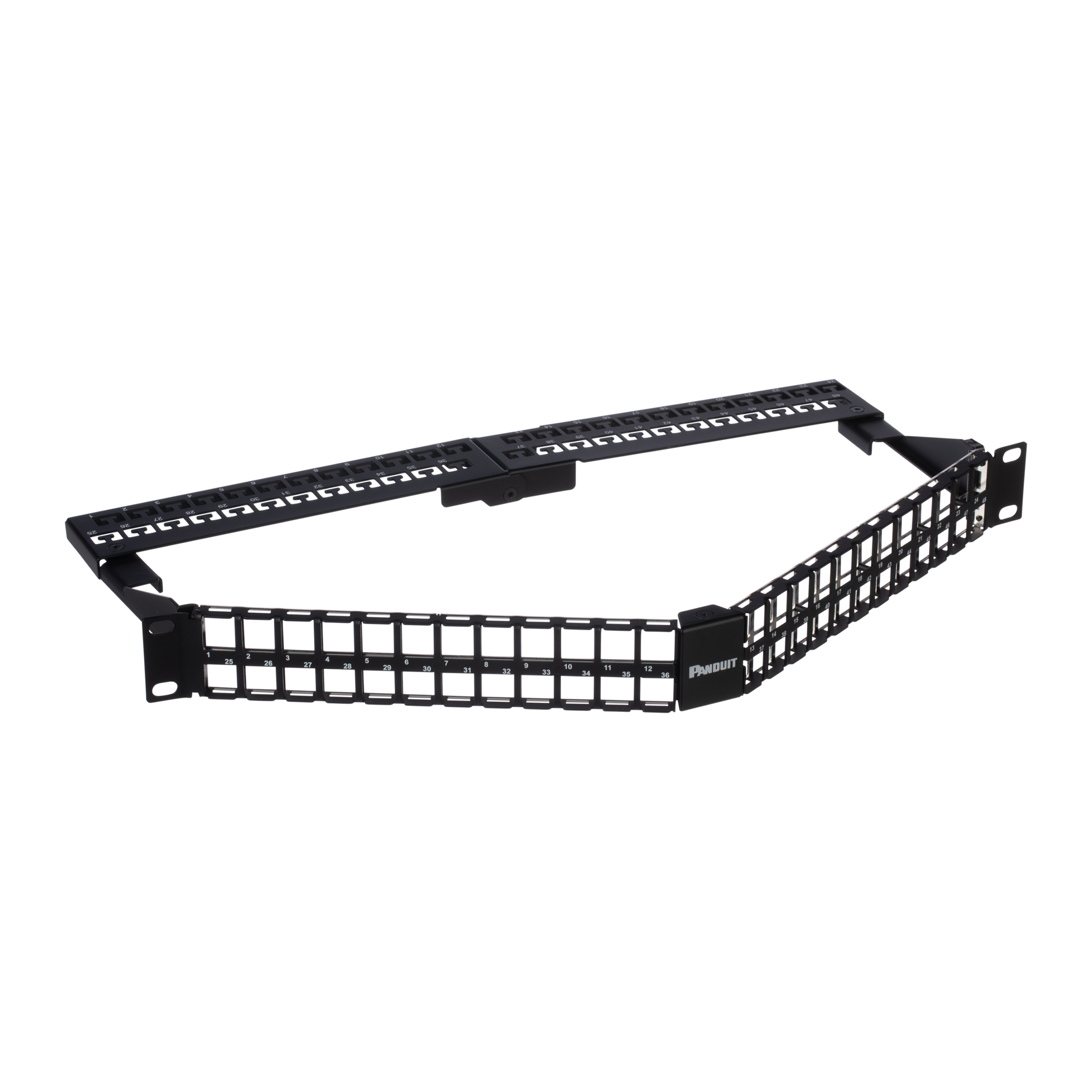 Keystone Açılı Tamamı Metal Patch Panel, 48 Port, 1 RU