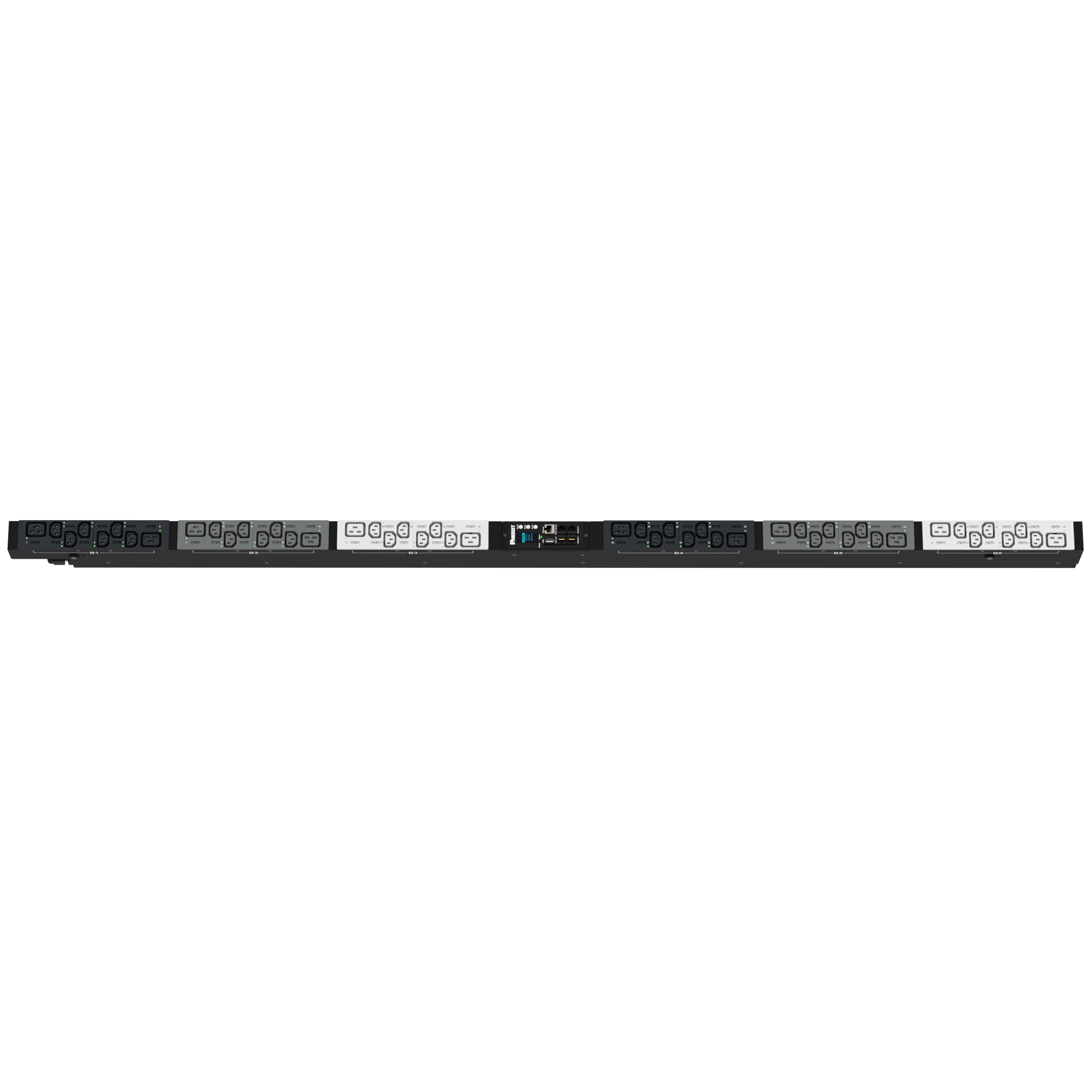MSPO PDU, 32AMP, (36)C13, (12)C19, IEC 60309 3P+N+E 6h 32A-3M, Siyah, Dikey