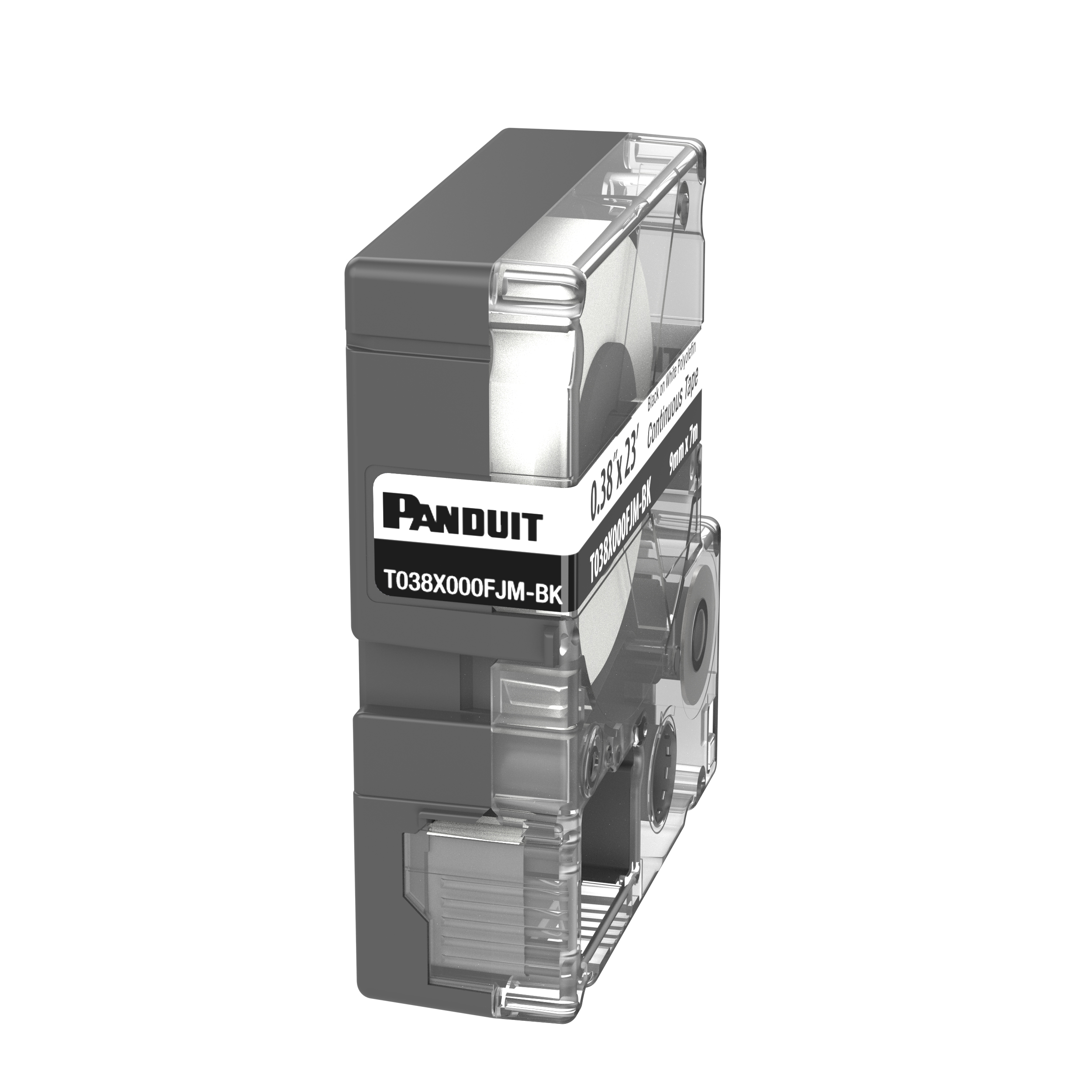 MP Cassette,Cont Tape,Polyolefin,.38"x23',BK on WT