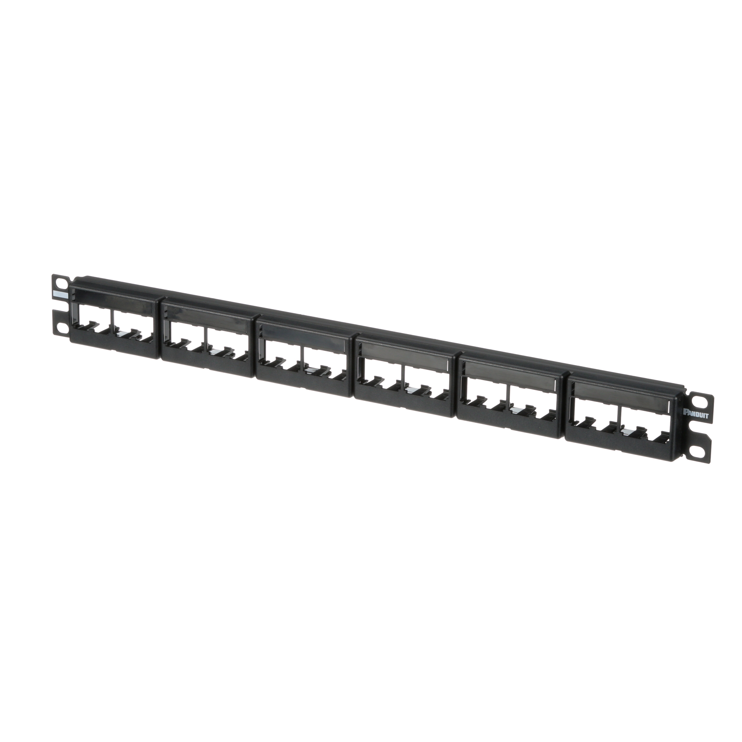 Mini-Com® Yama Paneli etiketli, 24 Portlu, 1 RU, BL