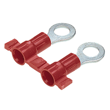 Halka Terminal, Kırmızı, Vinil, 3/8" Somun, 0.5-1mm² Tel, 2000'li Paket