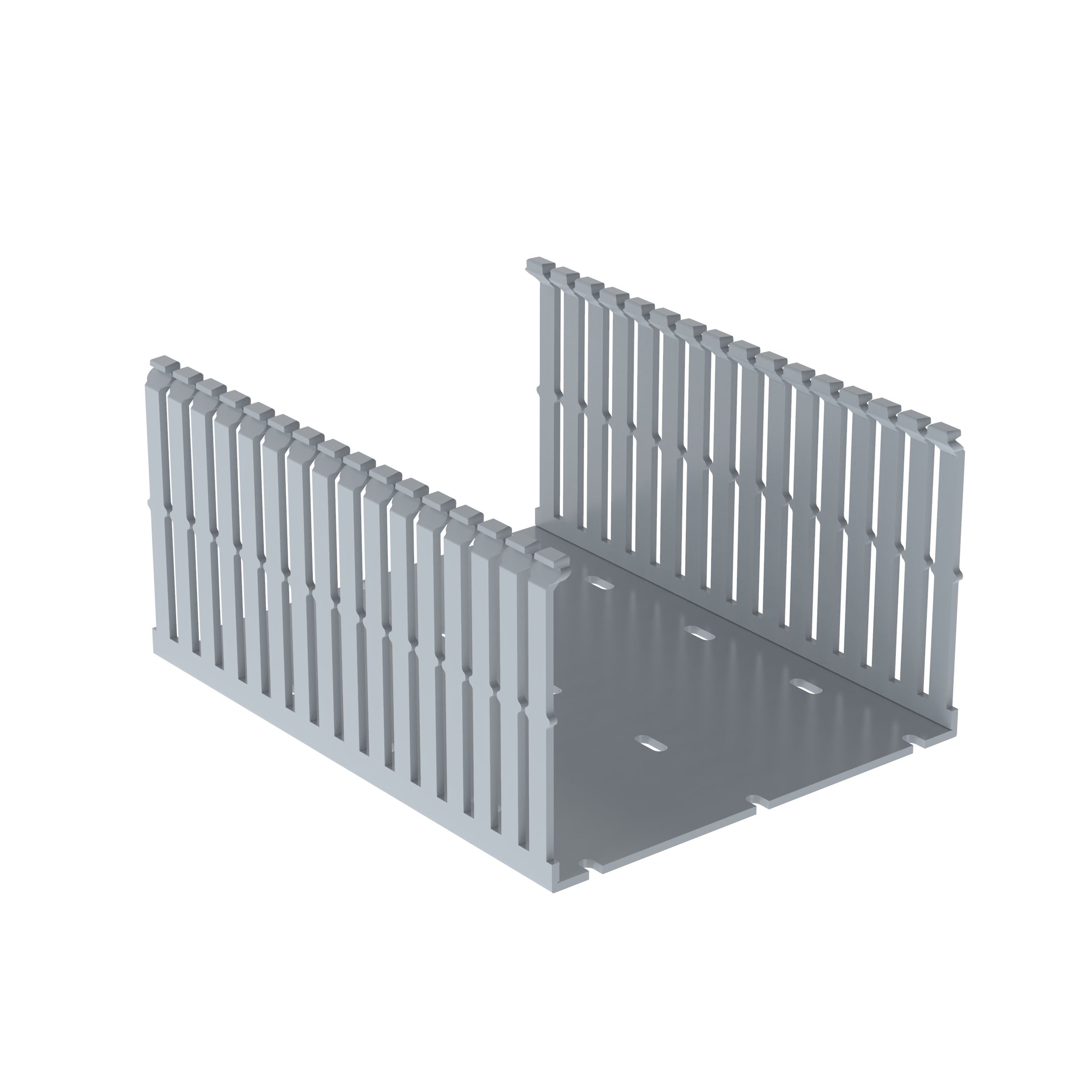 Dar Oluklu Kablo Kanalı, PVC, 152 mm x 102 mm x 183 cm, Açık Gri