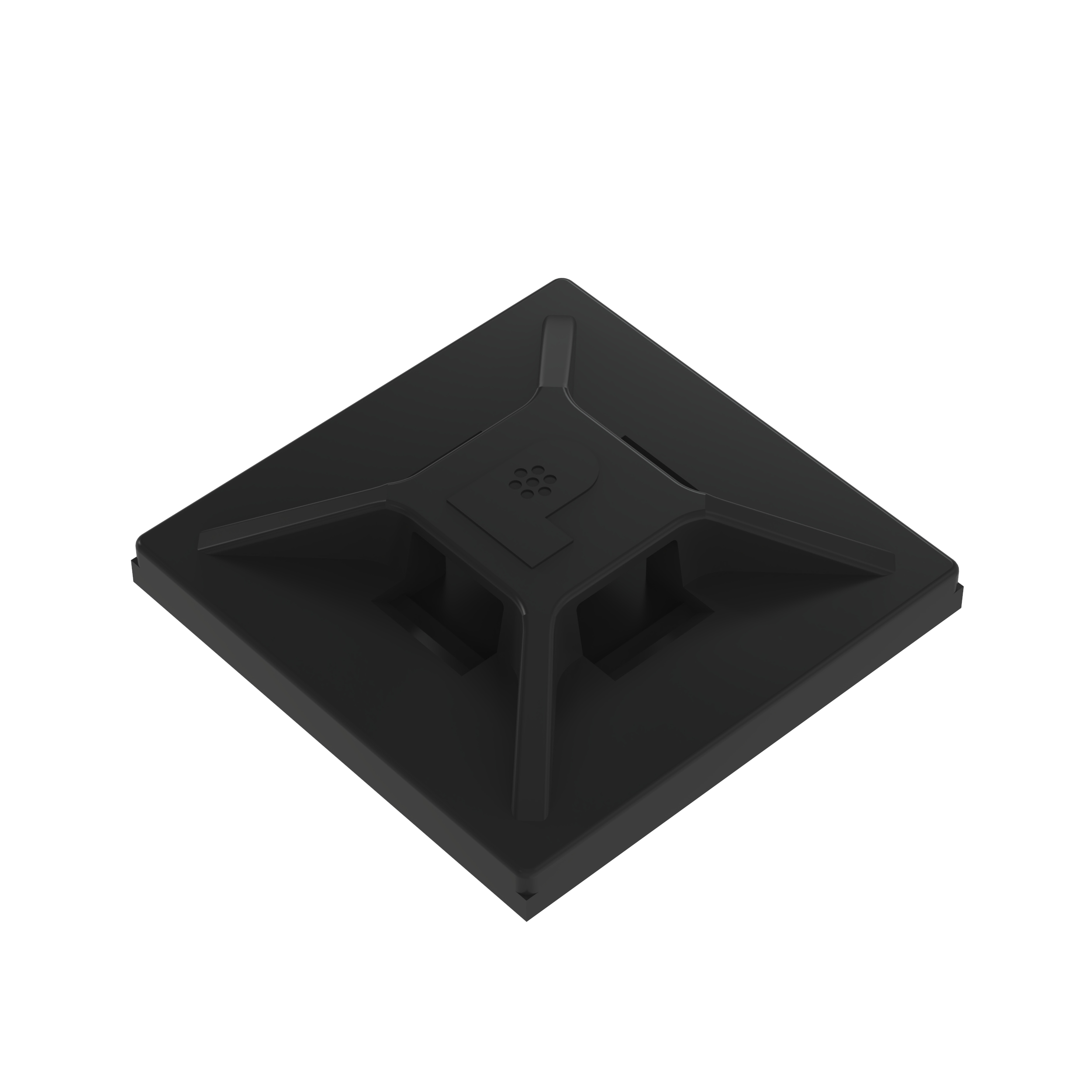 Cable Tie Mount, Black, UV ABS, Acrylic Adh., 19.1x19.1mm, PK500