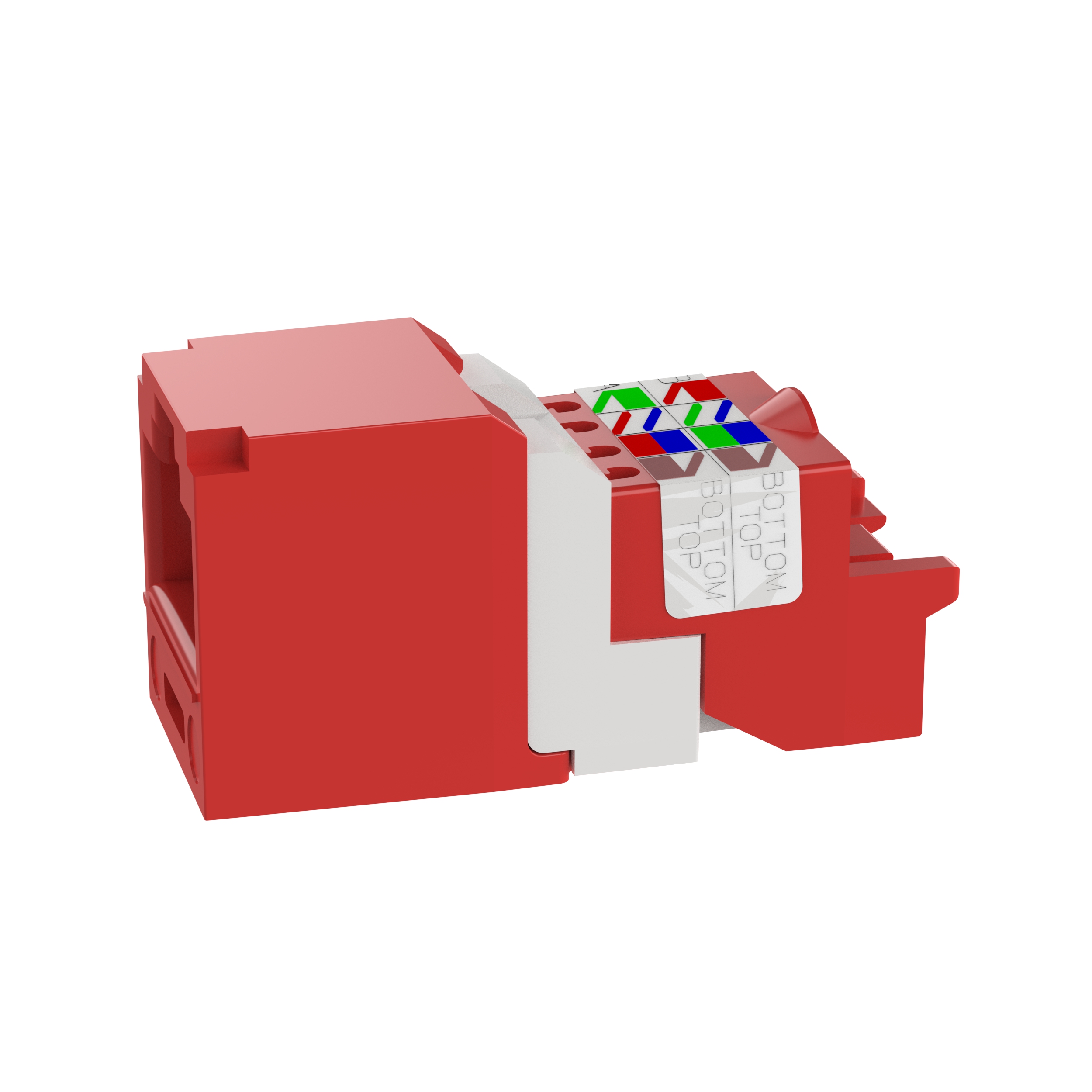 UTP RJ45 Cat 5e TP-Style Jack Module, Red