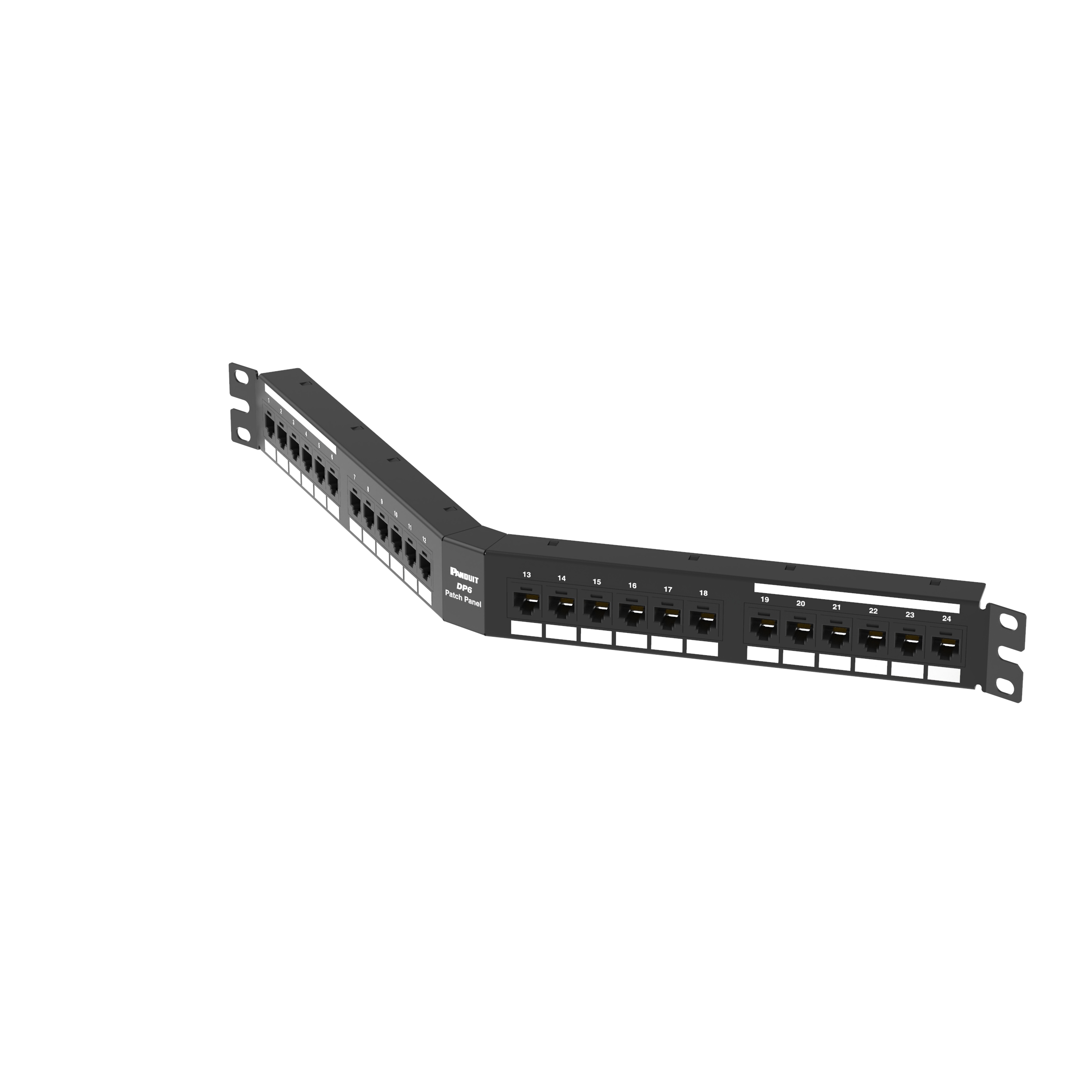 Cat 6 Dik Açılı Çıkış Paneli, 24 Port, 1 RU