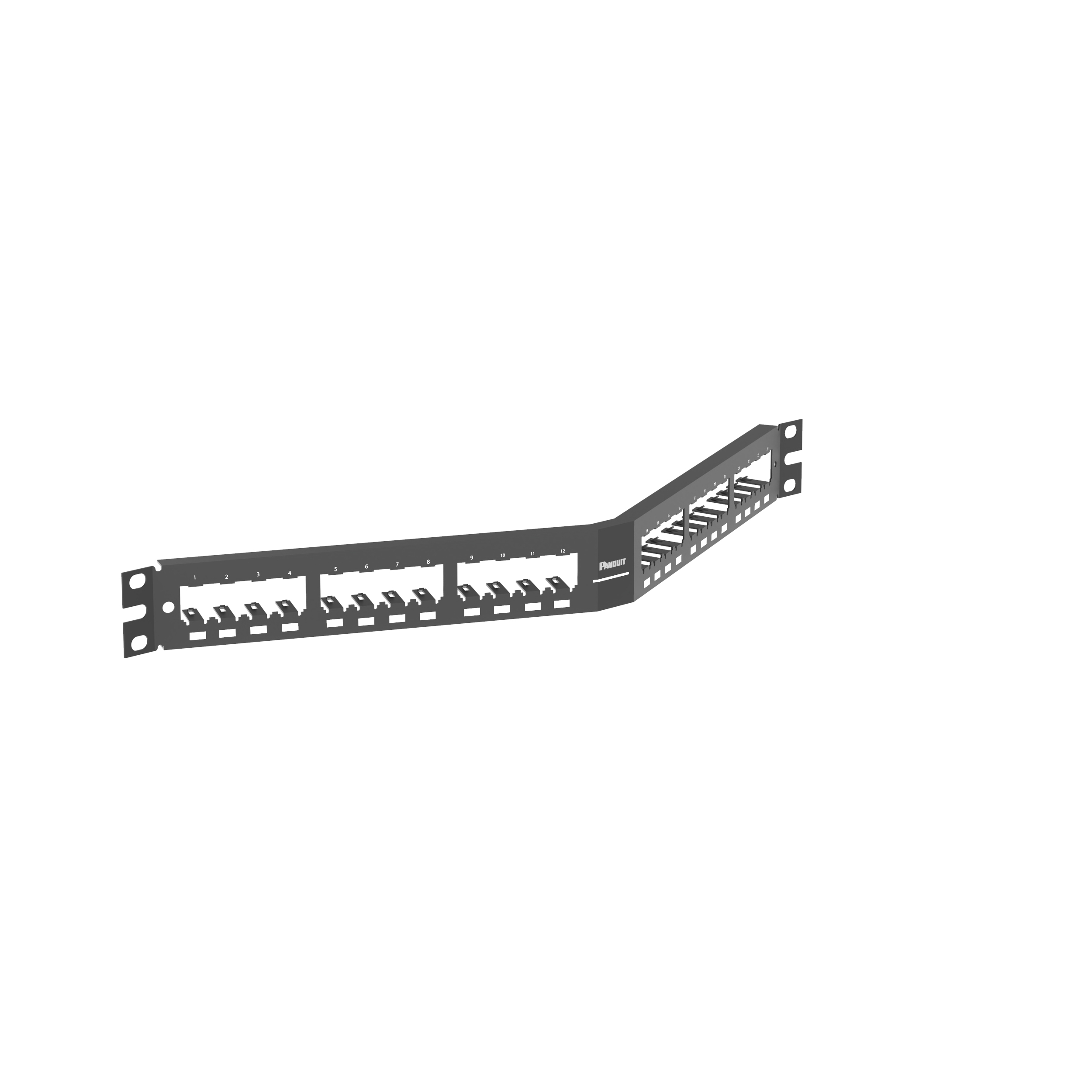 Mini-Com® Dik Açılı Yama Paneli, 24 port, 1 RU, BL