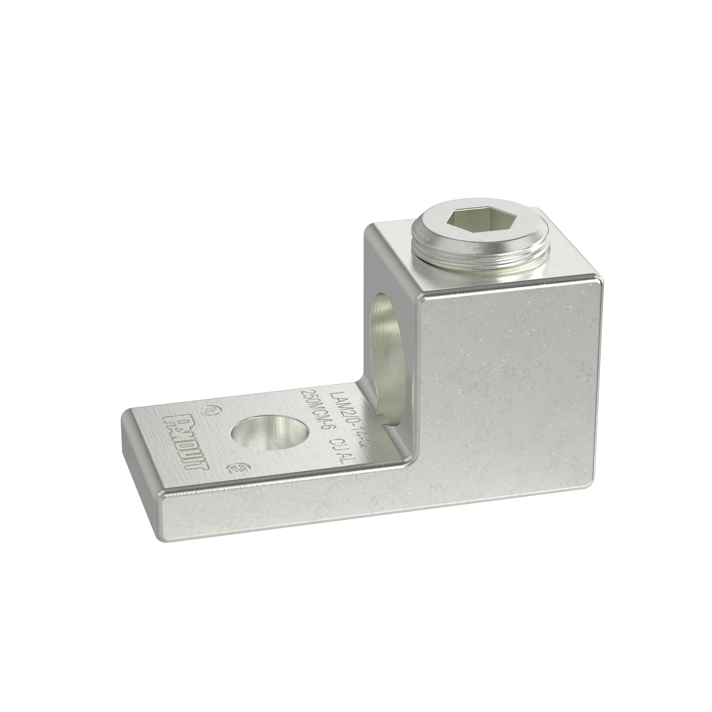 Mekanik Bağlantı, Tek Delikli Bağlantı Parçası, 2/0, Kalay Kaplı Alüminyum, Düz, Tek 6.35mm Çaplı Somun, 25'li Paket