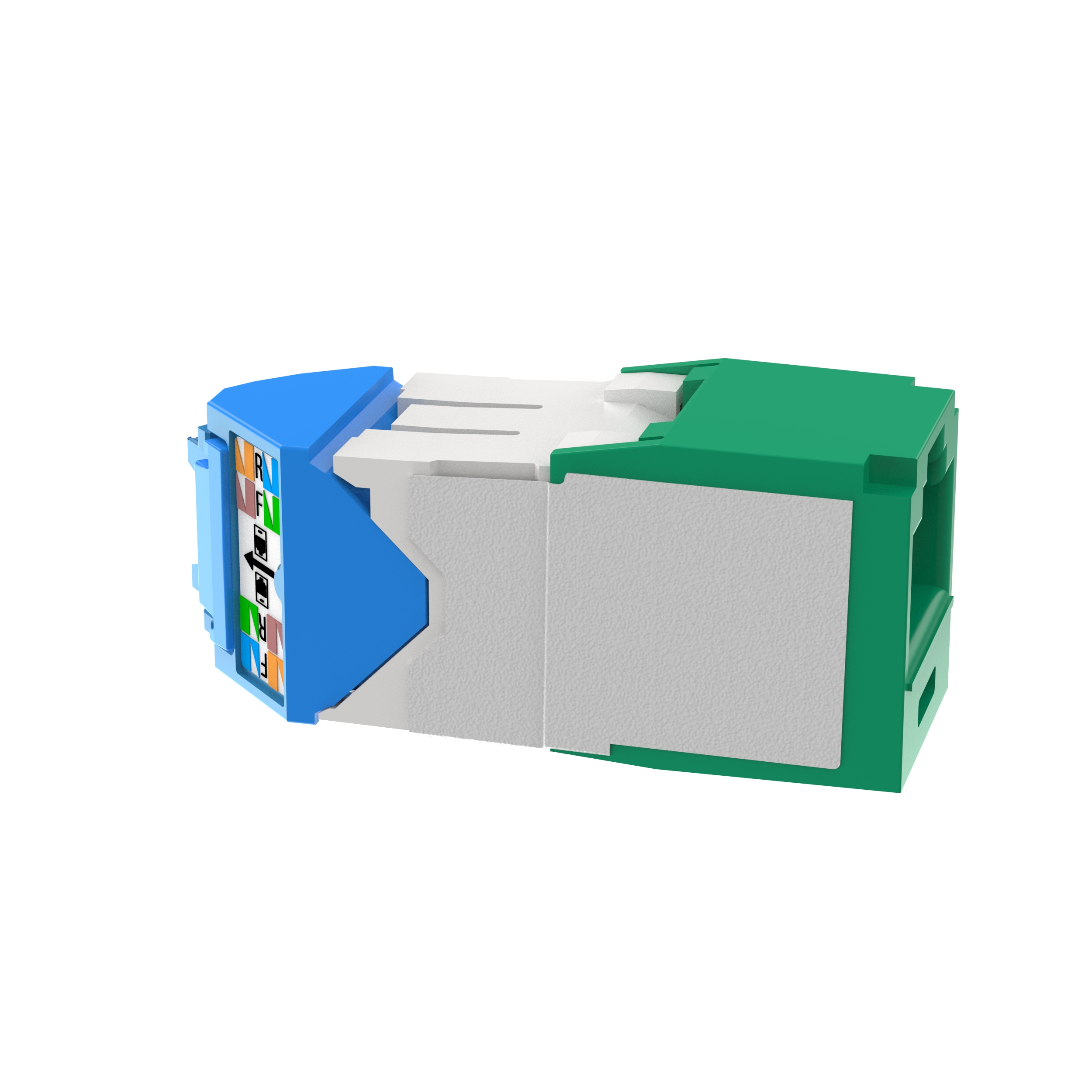 Cat6a Sol/Sağ 45 Derece TG Kablo Demeti Kapak Modülü, (GR), 24'lü Paket