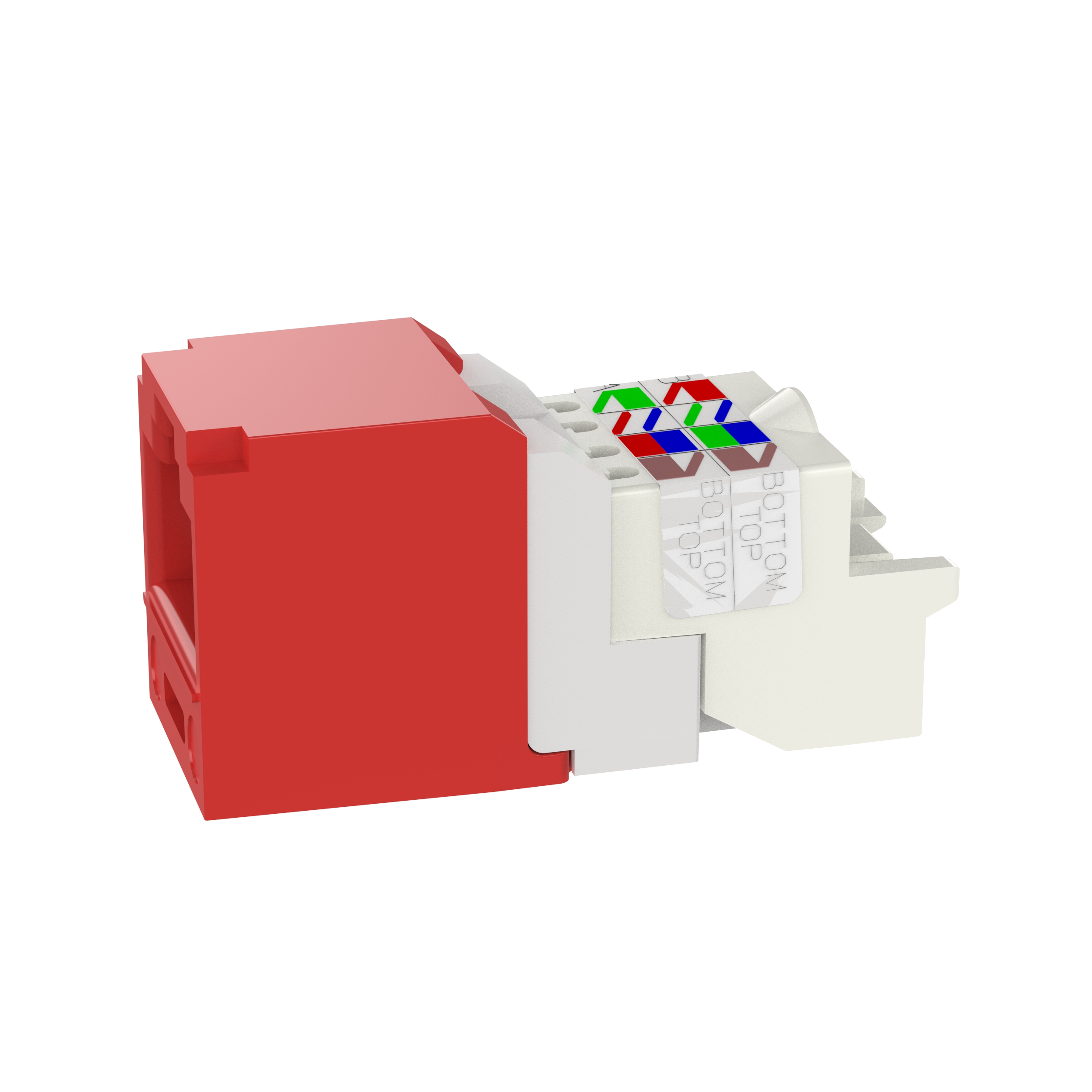 Twisted Pair (Bükülü Çift) RJ45 Cat 6 TP-Style Jack Modülü, Kırmızı