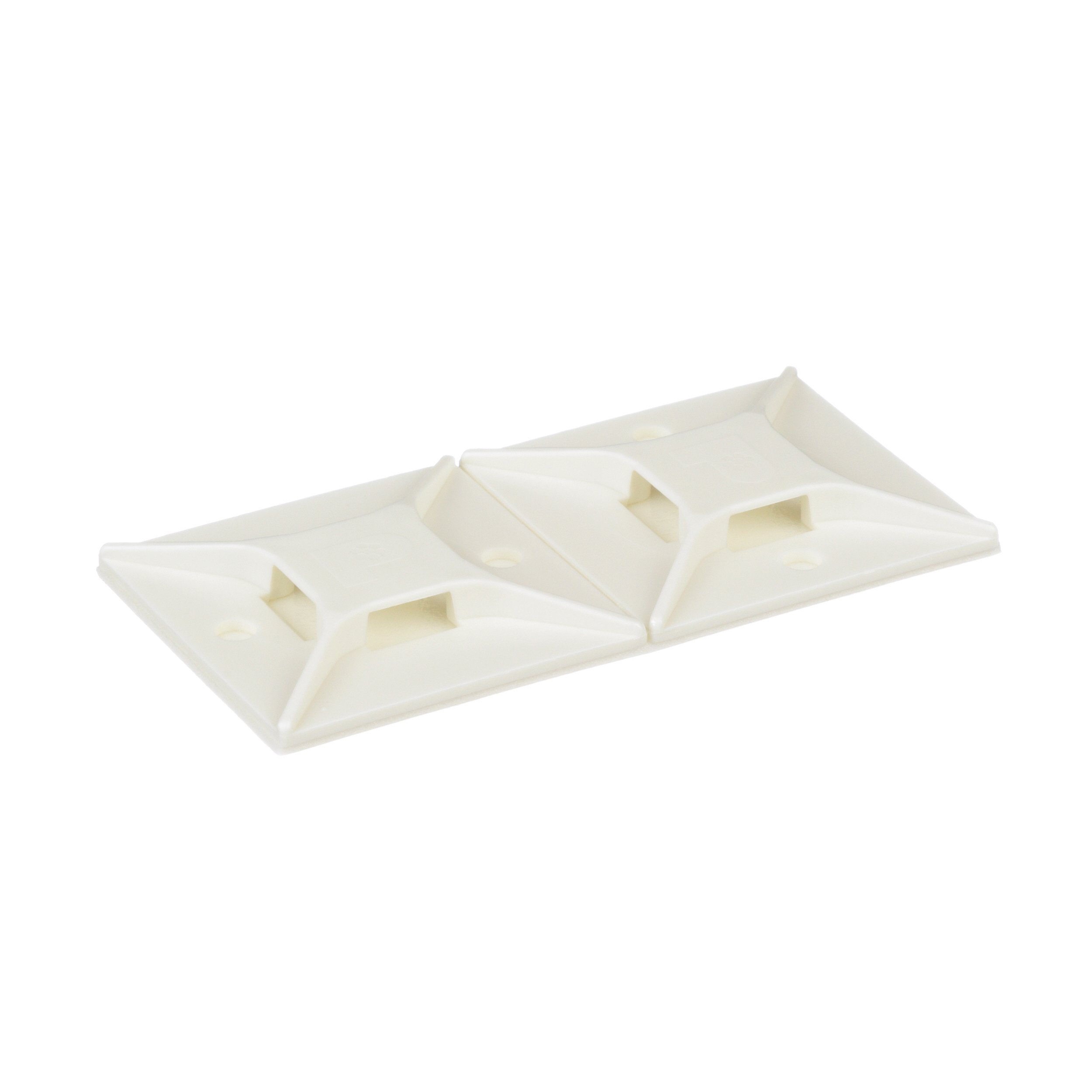 Kablo Bağı Montaj, Yüksek Sıcaklığa Dayanıklı, Yapışkanlı, 1.5"x1.5" (38.1mm x 38.1mm), Beyaz, 50'li Paket