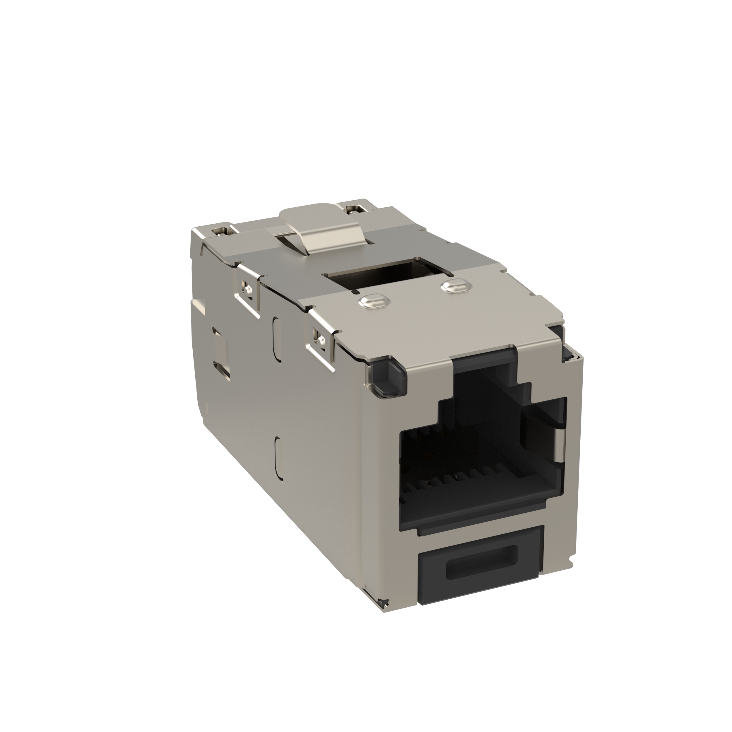 Korunmuş RJ45 Cat 6 Sonlandırma Jak Modülü, Siyah