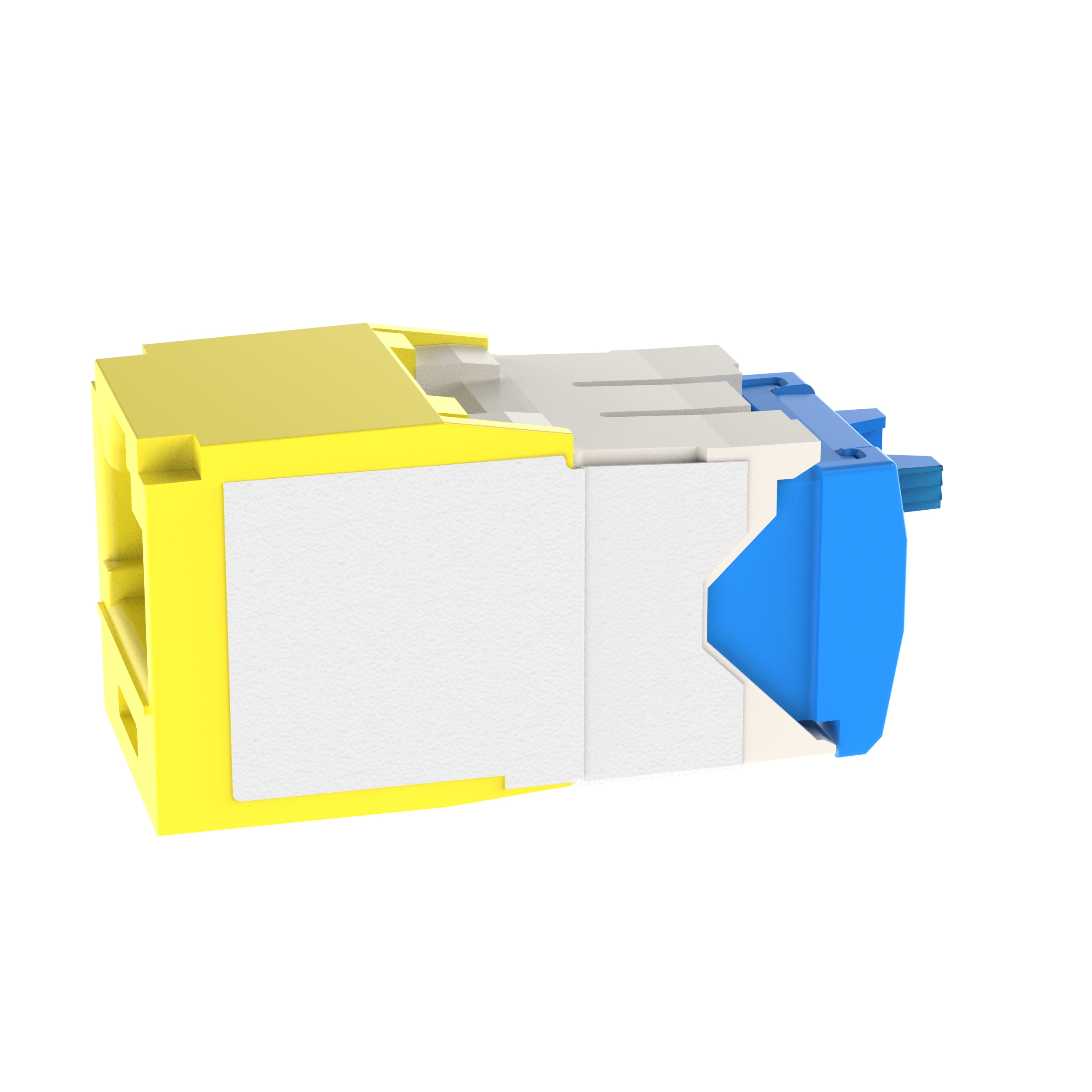 UTP RJ45 Cat 6A Keyed TG Jack Module, Yellow