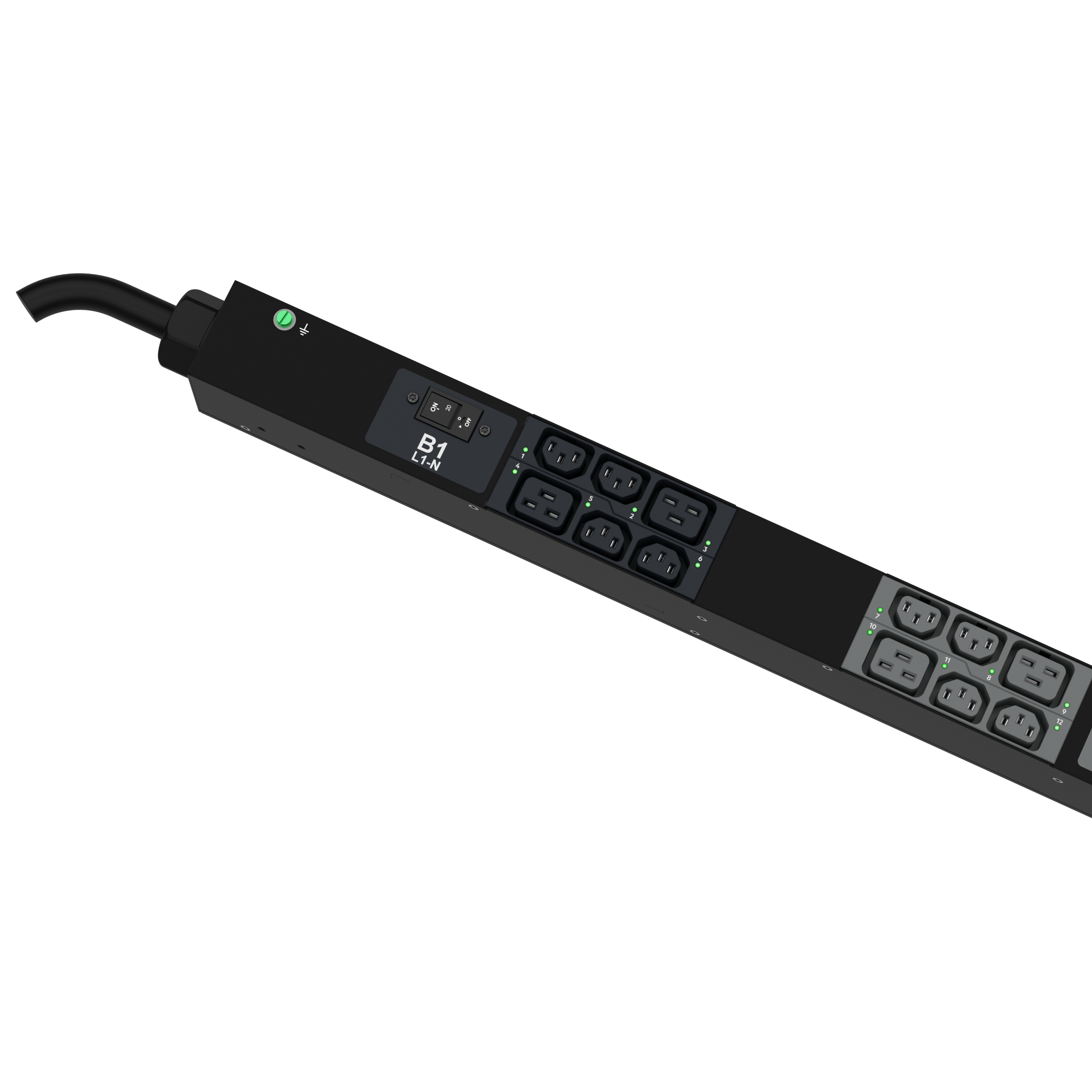 G6 MSPO PDU, 20AMP, (24)C13, (12)C19, IEC 60309 3P+N+E 6h