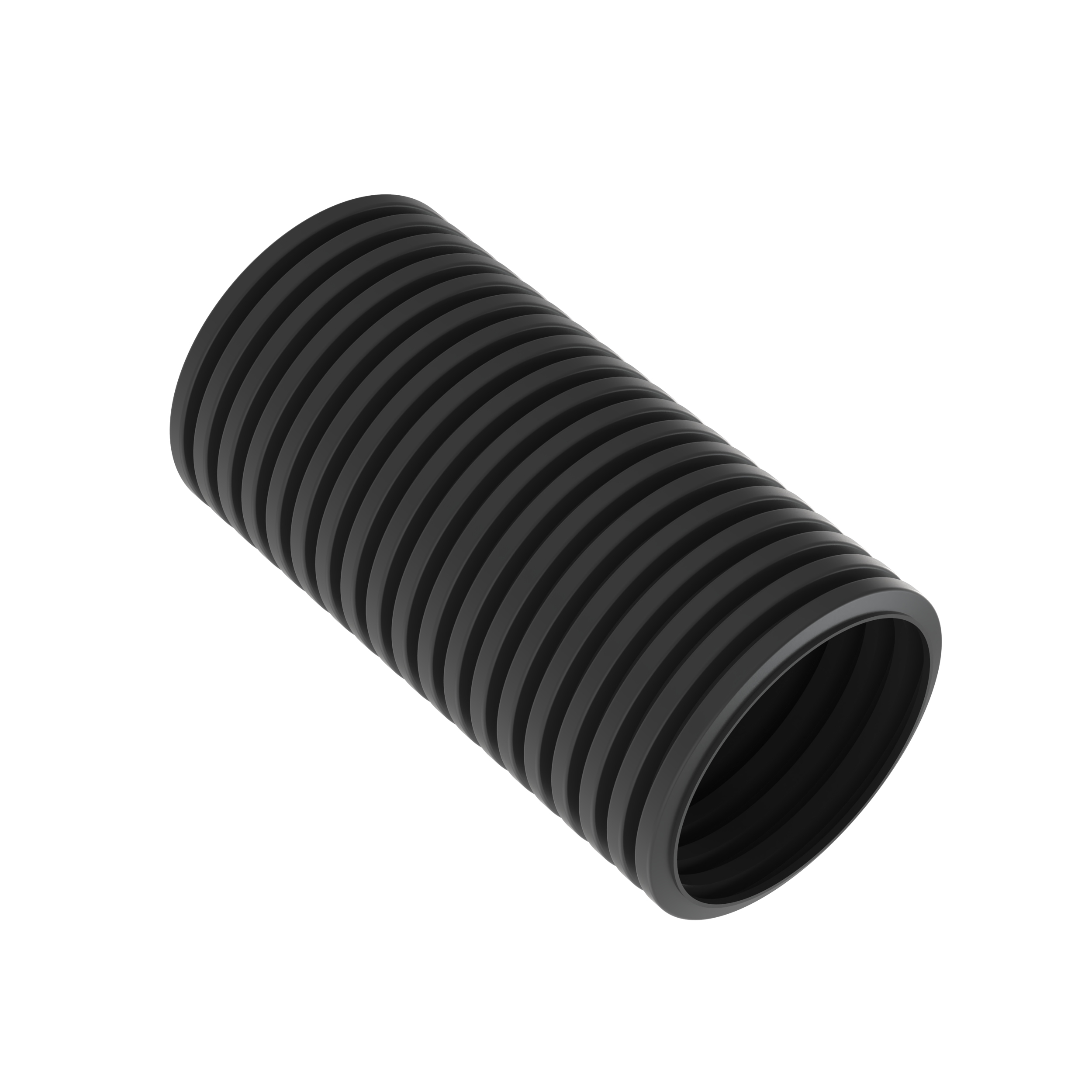Düzeltilmiş Yüzeyli Boru, 1.58" (40.0mm) X 10' (3.0m), Siyah, Paket 1