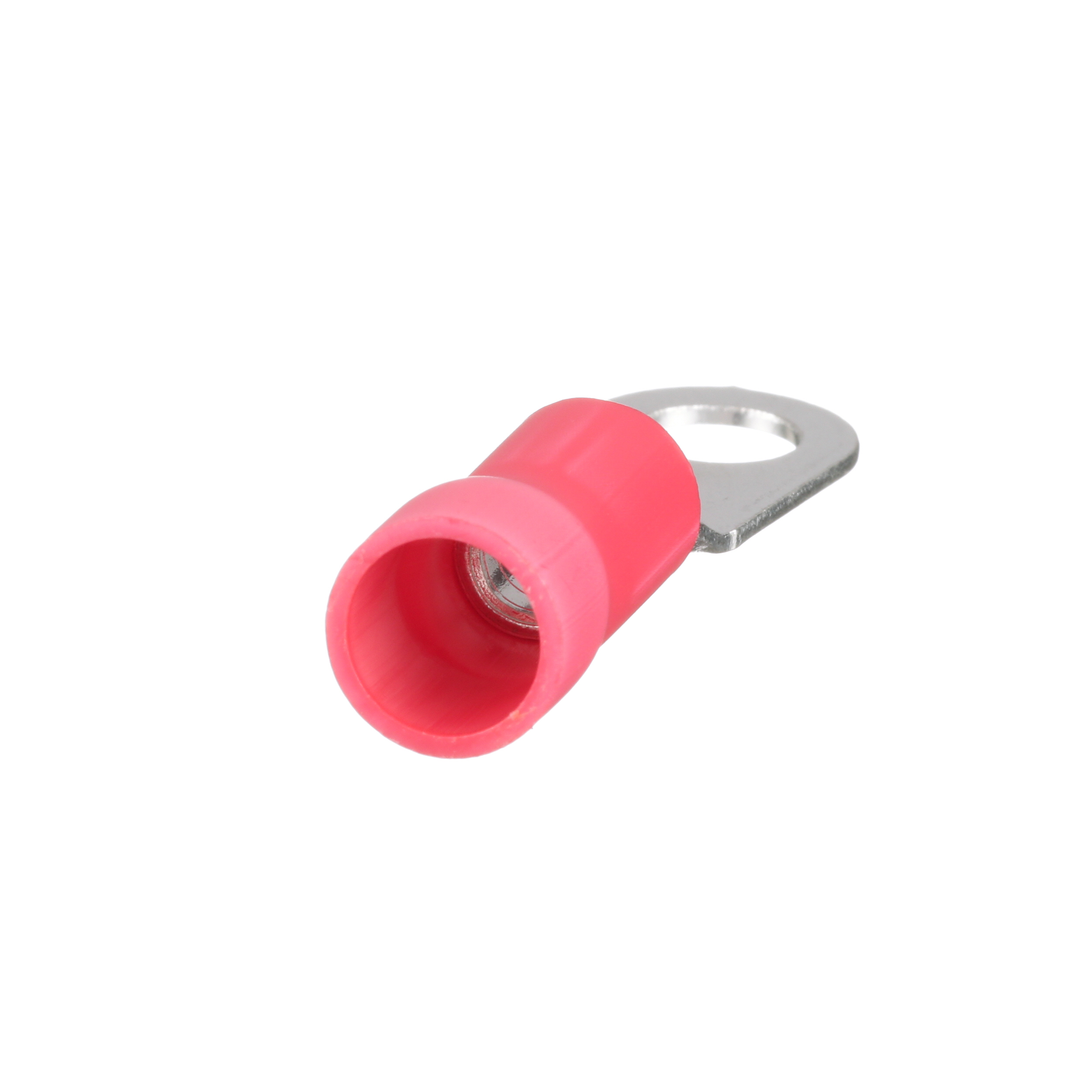 Halka Terminal, Kırmızı, Vinil, 1/4" Somun, 25'li Paket