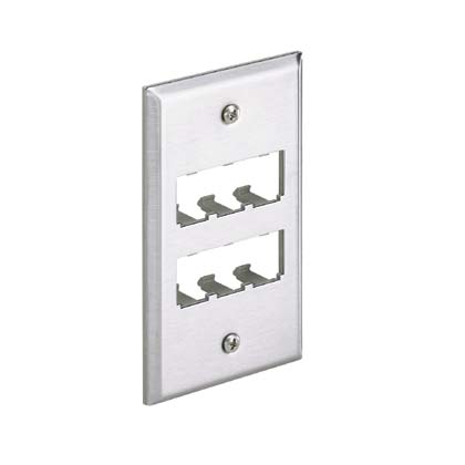 Paslanmaz Çelik, Ön Panel, Tek Grup, 6 port, Yapışkanlı Etiket