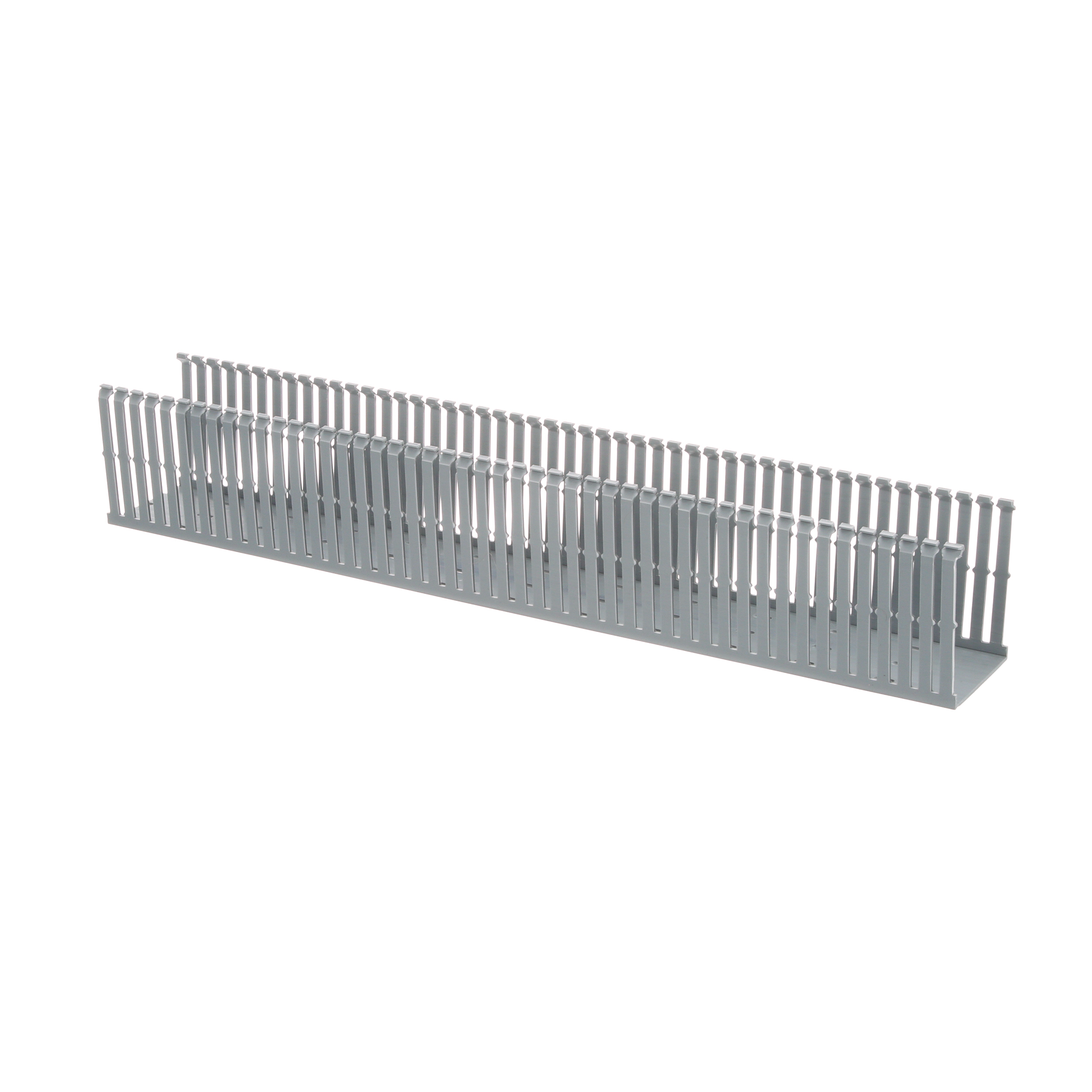 Dar Oluklu Kablo Kanalı, PVC, 3 İnç x 4 İnç x 6 Feet, Açık Gri