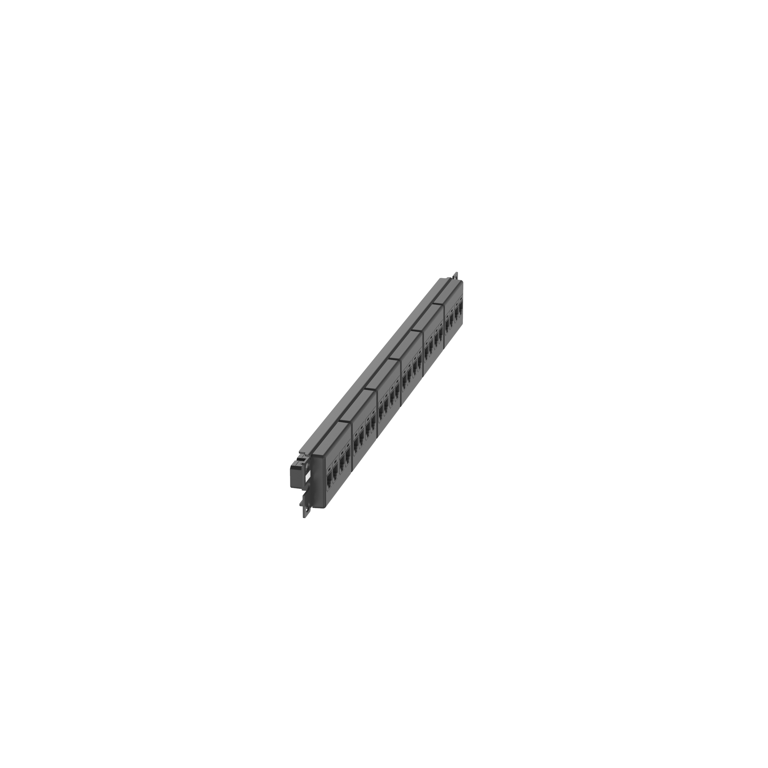 Cat 6A Coupler Patch Panel, 24 Ports, 1 RU, Black