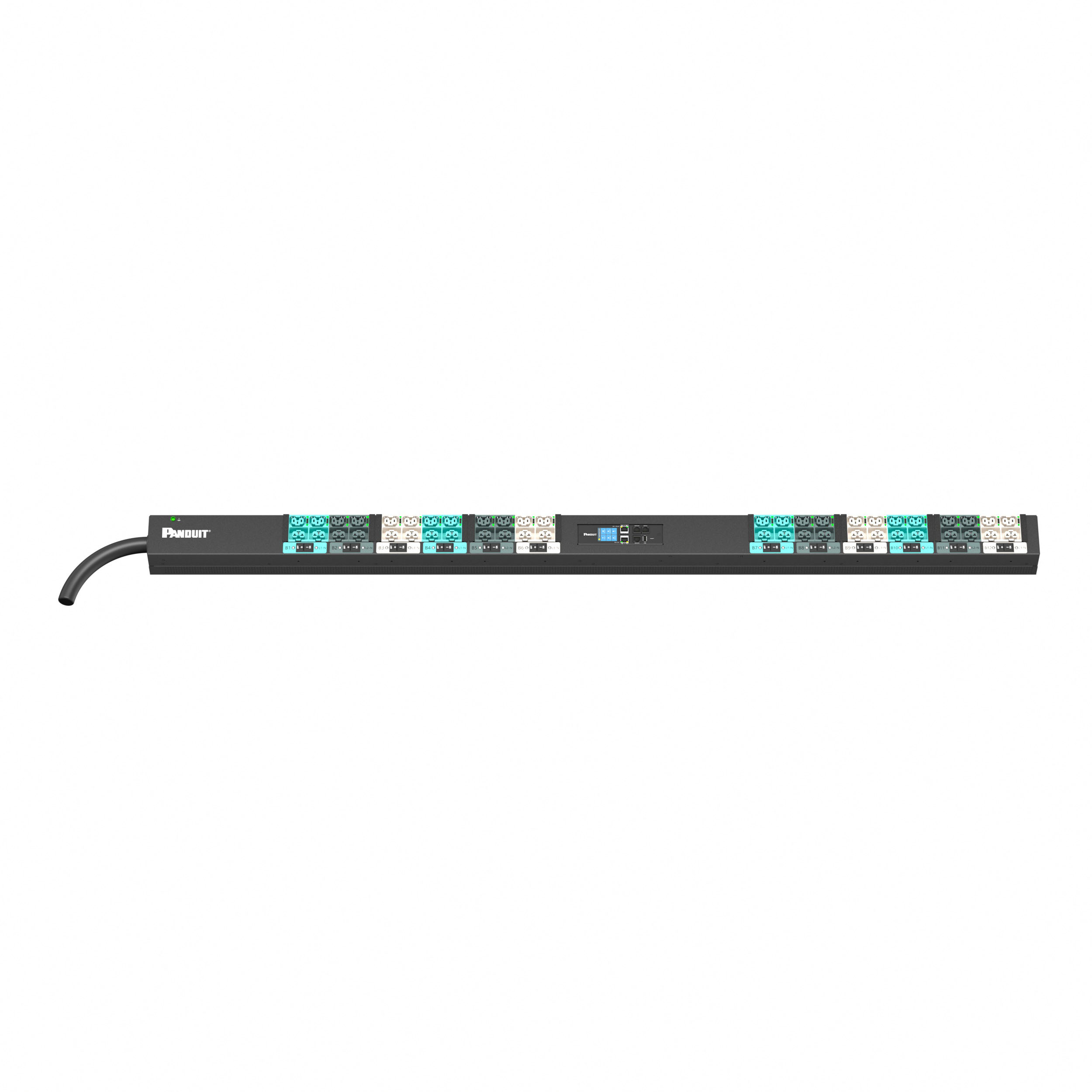 EL2P MSPO PDU, 63/60 AMP, (24)C13/C15, (24)C13/C15/C19/C21, IEC 60309 3P+N+E 6h 63A/60A (IP44), SİYAH
