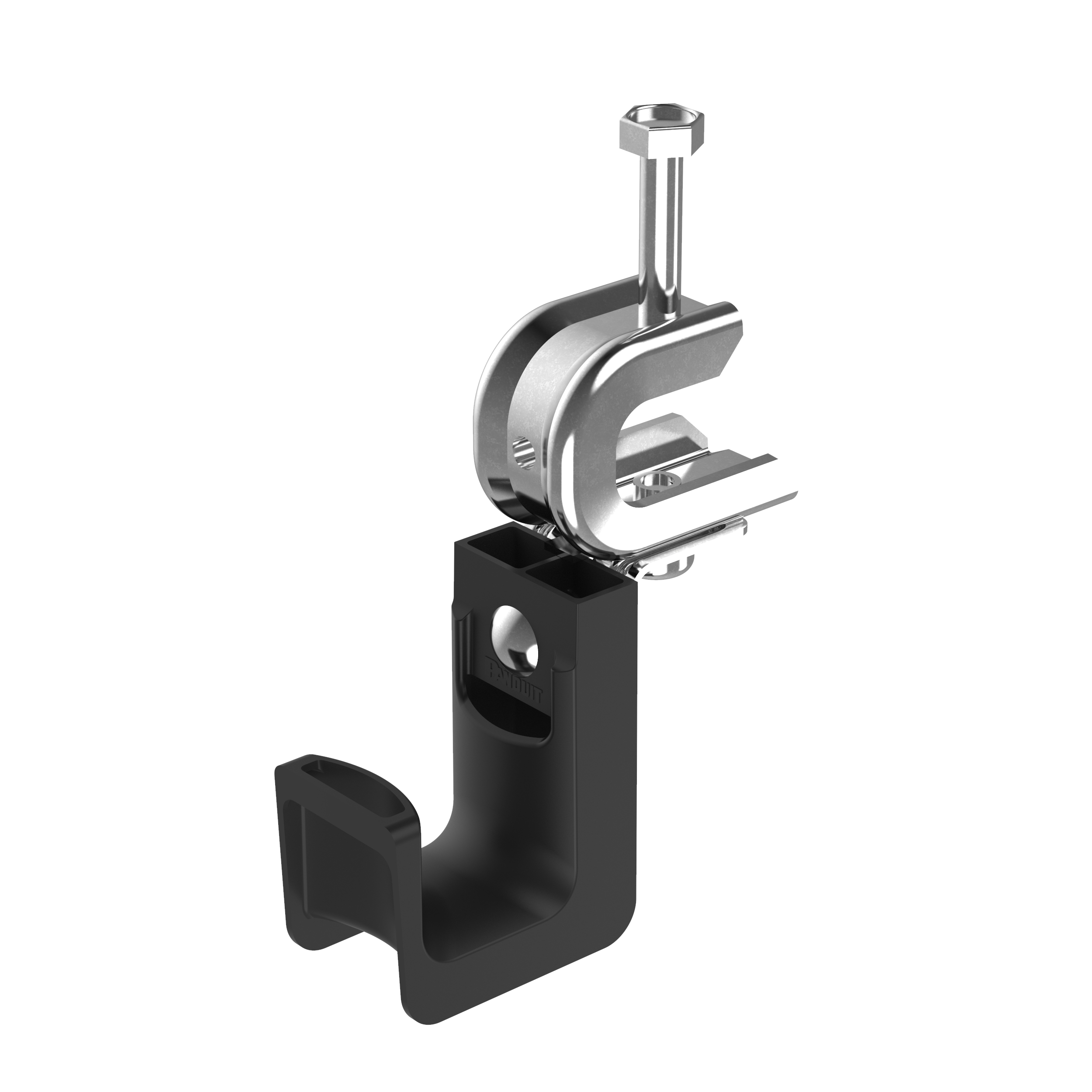 J-Kanca, Dönen, 12.7mm, Siyah, PA 6.6/Metal, Vida-Uzatmalı, 19mm, 50'li Paket