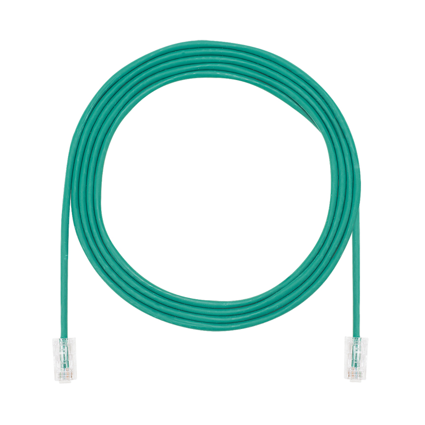Cat 5e 28 AWG UTP Copper Patch Cord, 30 ft, Green