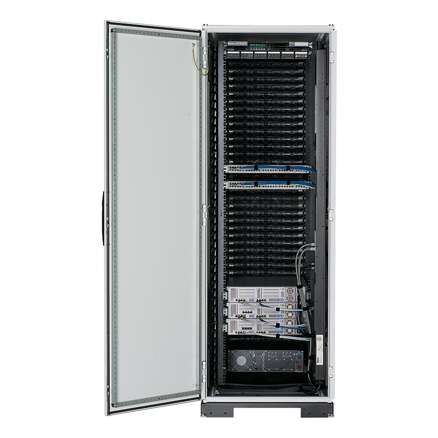 Micro Data Center, NEMA Type 12, 42RU, Solid Panels