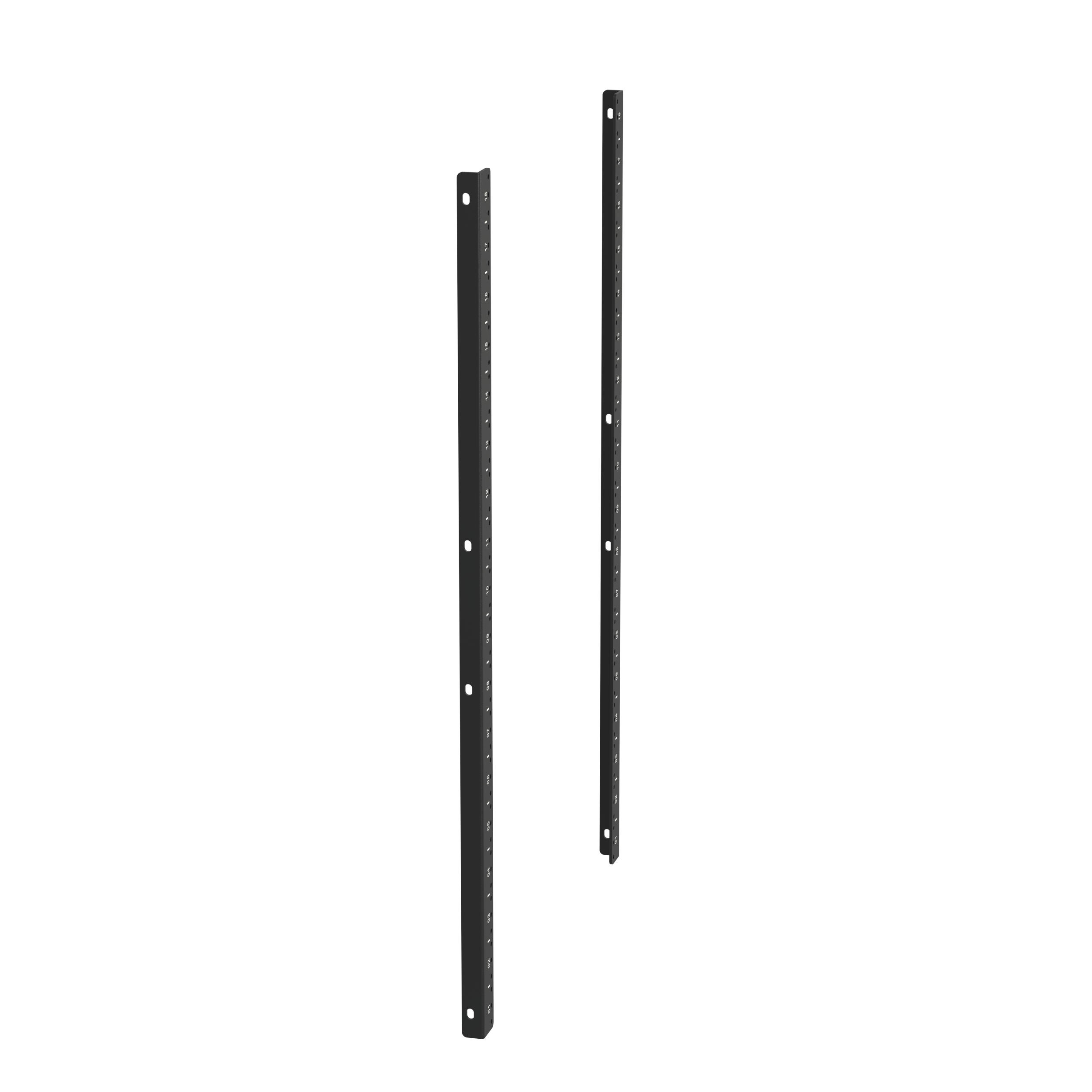 PanZone® Duvar Montaj Kabini Arka Ray Seti, 26,8 inç derinliğe kadar ağ ekipmanları için ek destek sağlayarak, daha geniş bir uygulama yelpazesi için esneklik sunar. 18 RU, 2 Ray, Siyah