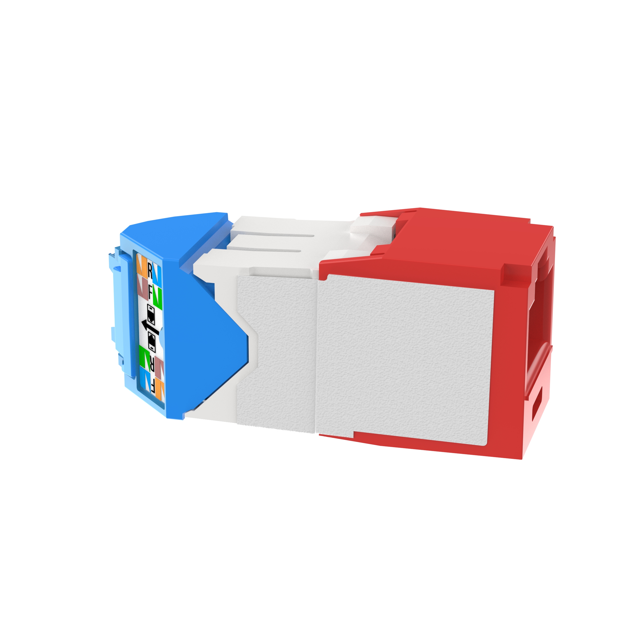 Cat6a Sol/Sağ 45 Derece TG Kablo Demeti Kapak Modülü, (RD), 24'lü Paket