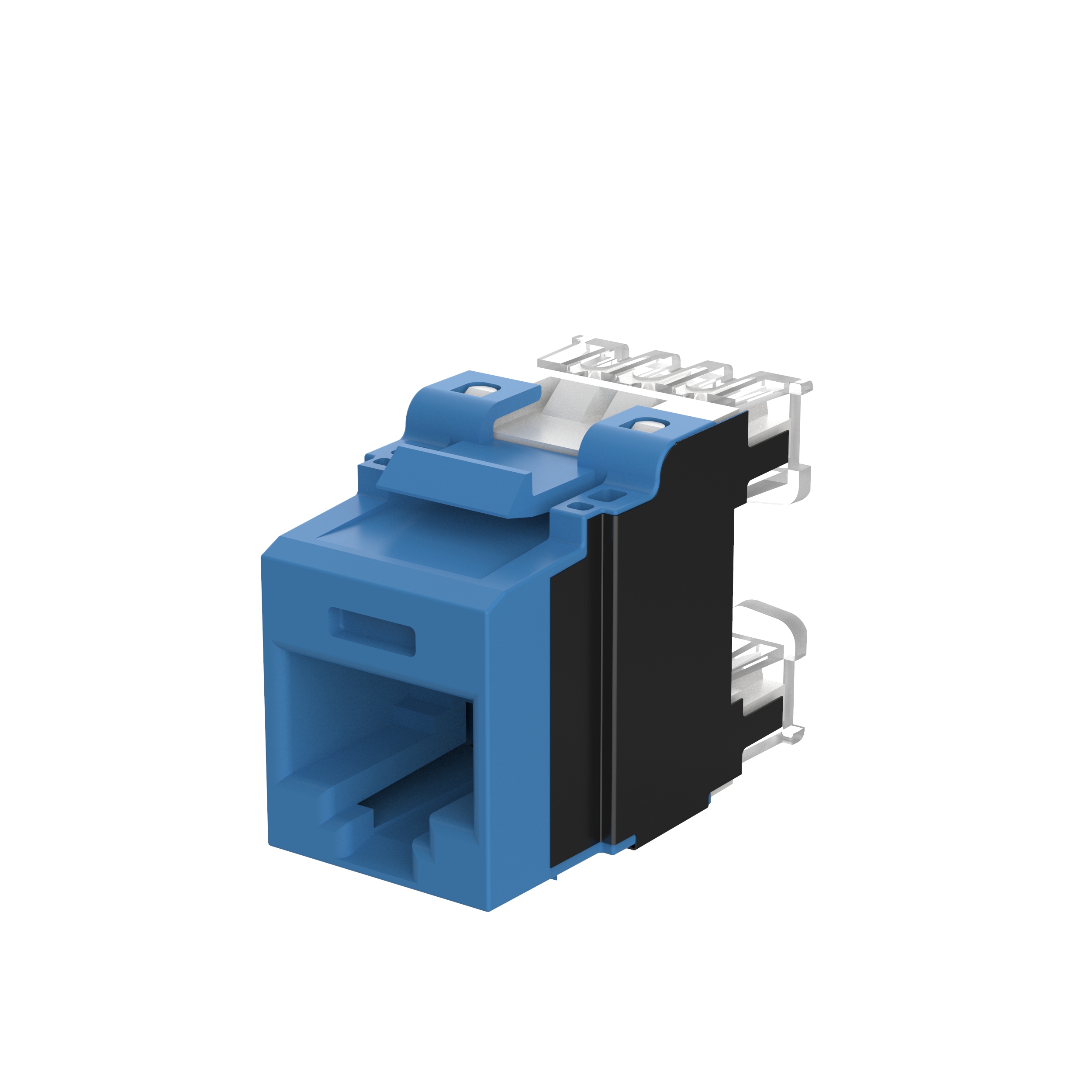 Bükümlü Çift RJ45 Cat 6A Keystone Çıkış Jak Modülü, BU