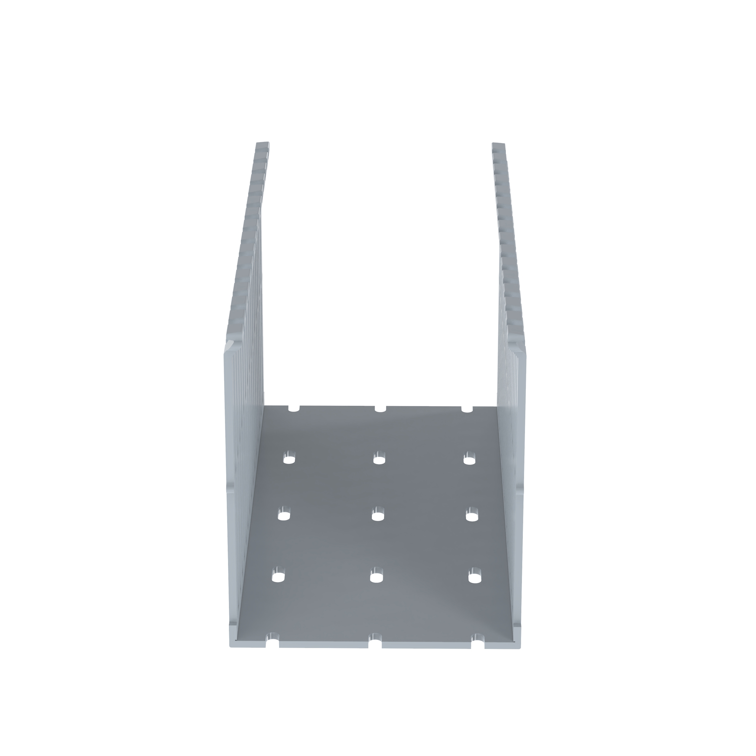 Dar Oluklu Kablo Kanalı, PVC, 101.6 mm x 127 mm x 1828.8 mm, Açık Gri