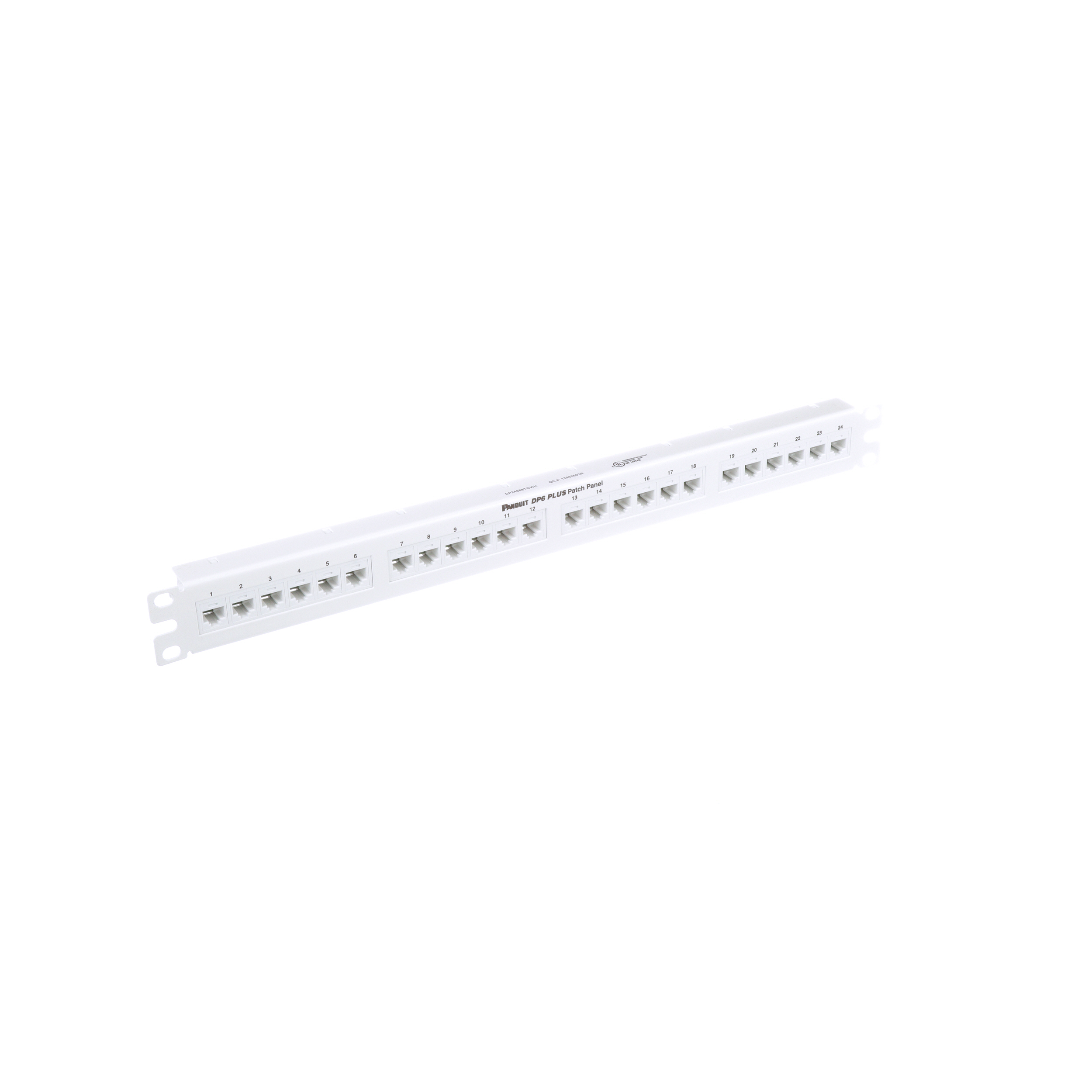 Düz Cat 6 Çıkış Paneli 24 Port, 1RU, Beyaz